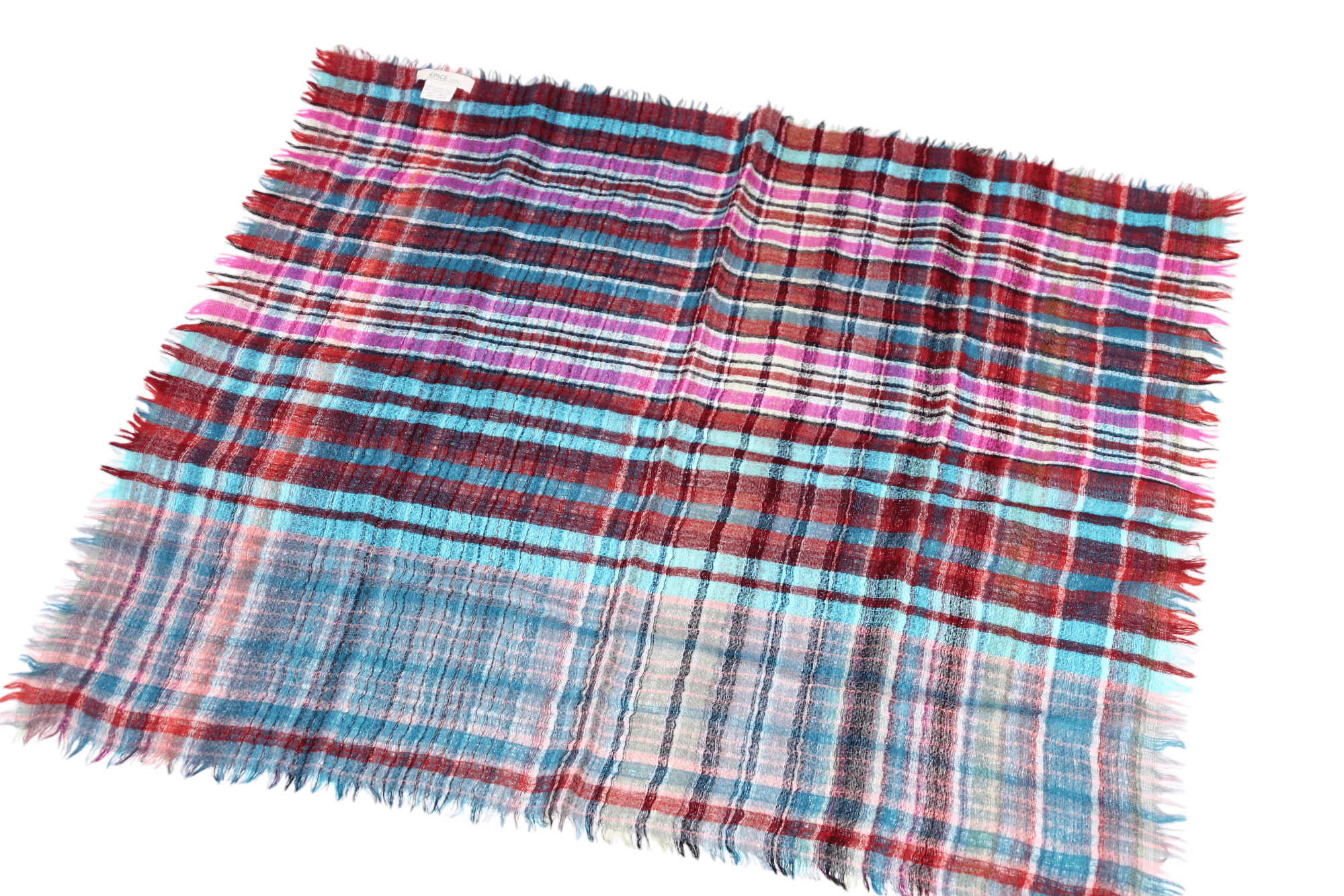 Designer × Vintage VTG Epice Copenhague - Paris Plaid Woven Scarf 70x70cm Size ONE SIZE - 8 Thumbnail