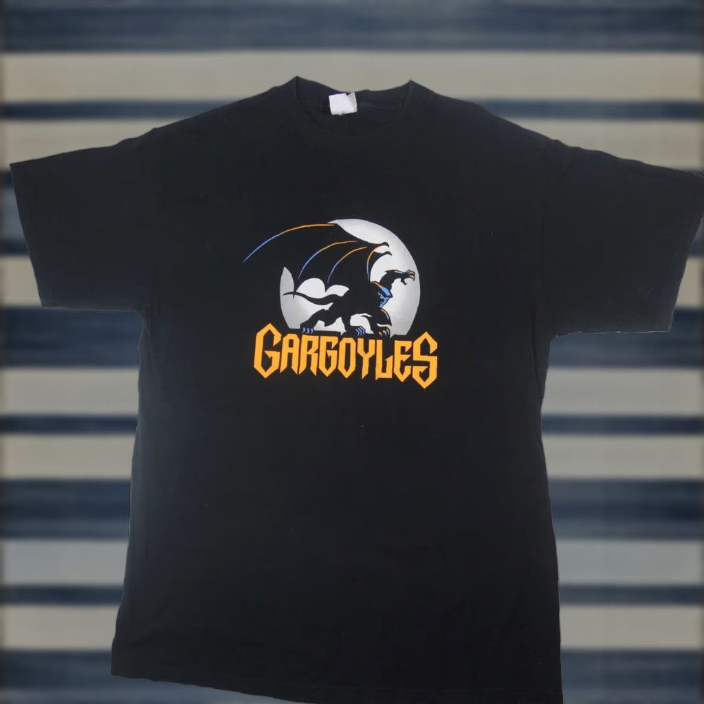 Vintage VINTAGE Gargoyles Cartoon "The Night Will Never Be The Same" XL Graphic T Shirt Mens XL Black Graphic Shirt Size US XL / EU 56 / 4 - 1 Thumbnail