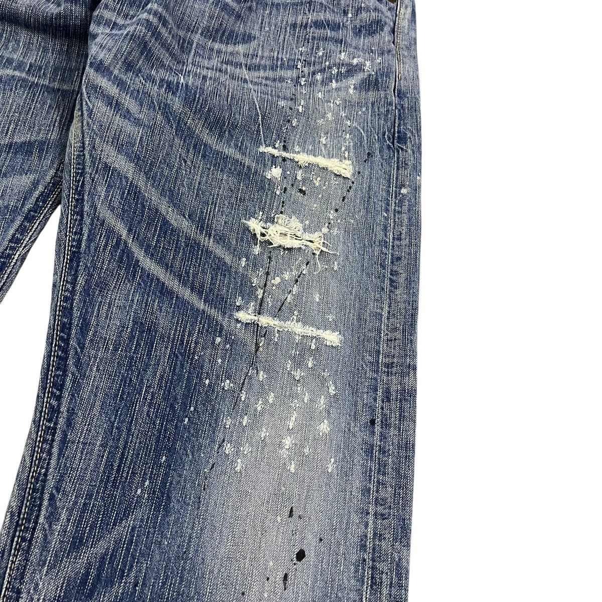 Edwin × Japanese Brand EDWIN 503 BLUE TRIP DISTRESSED PAINTED JEANS Size US 37 - 6 Thumbnail