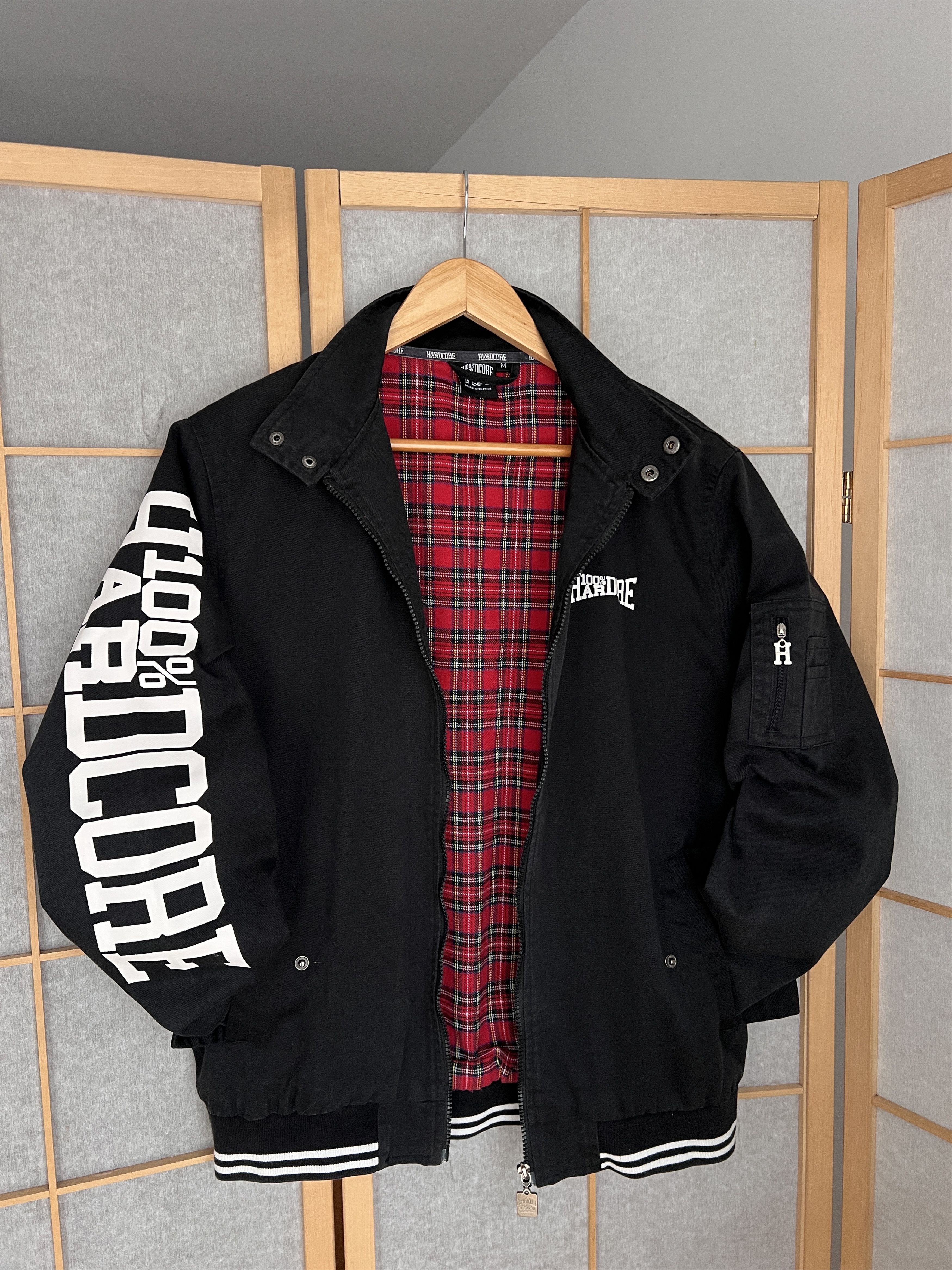 Thunderdome CRAZY Hardcore True VTG 00s bomber jacket plaid pitbull PUNK Size US M / EU 48-50 / 2 - 6 Thumbnail
