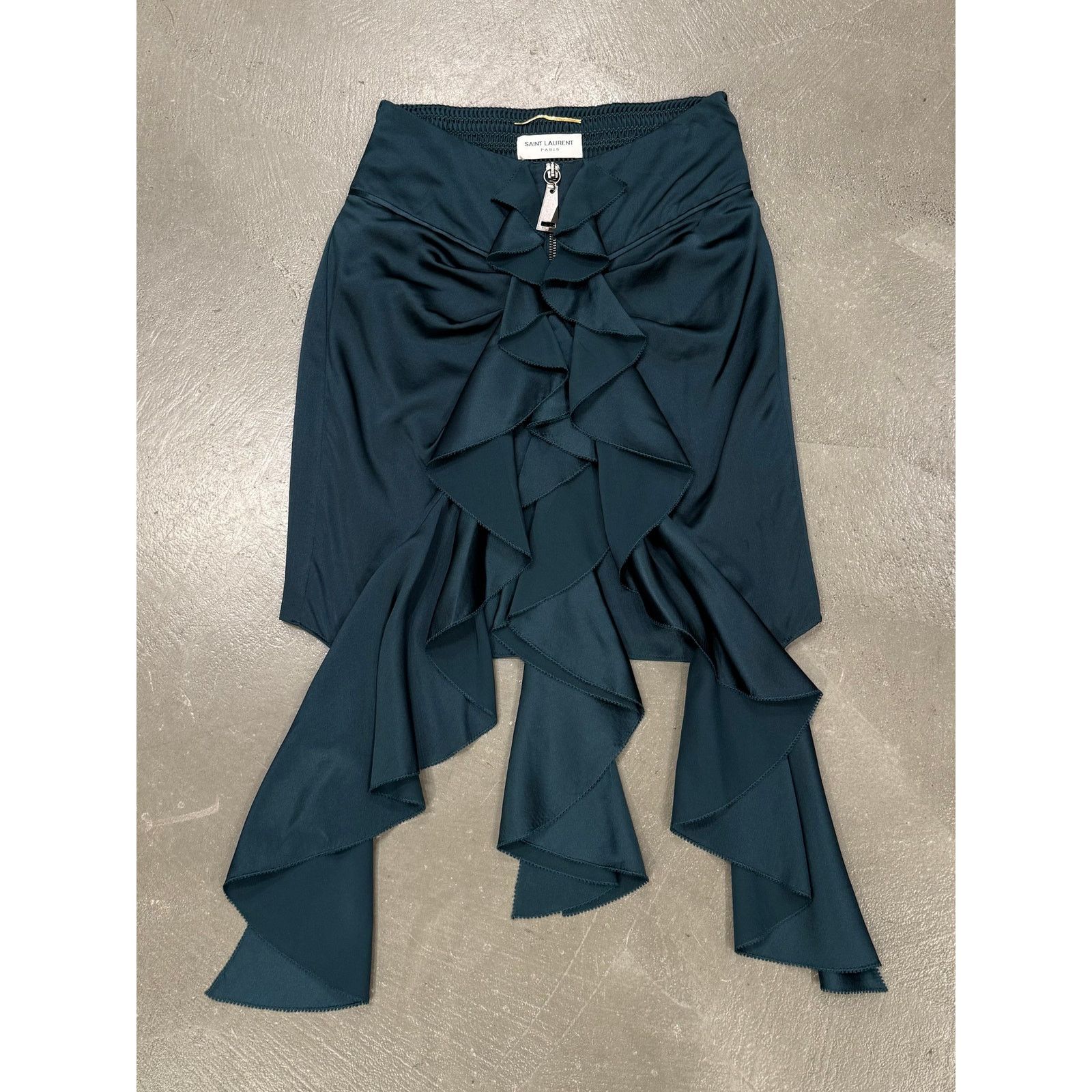 Saint Laurent Paris 2017 Saint Laurent asymmetric draped ruffle skirt Size 25" / US 0 / IT 36 - 1 Thumbnail
