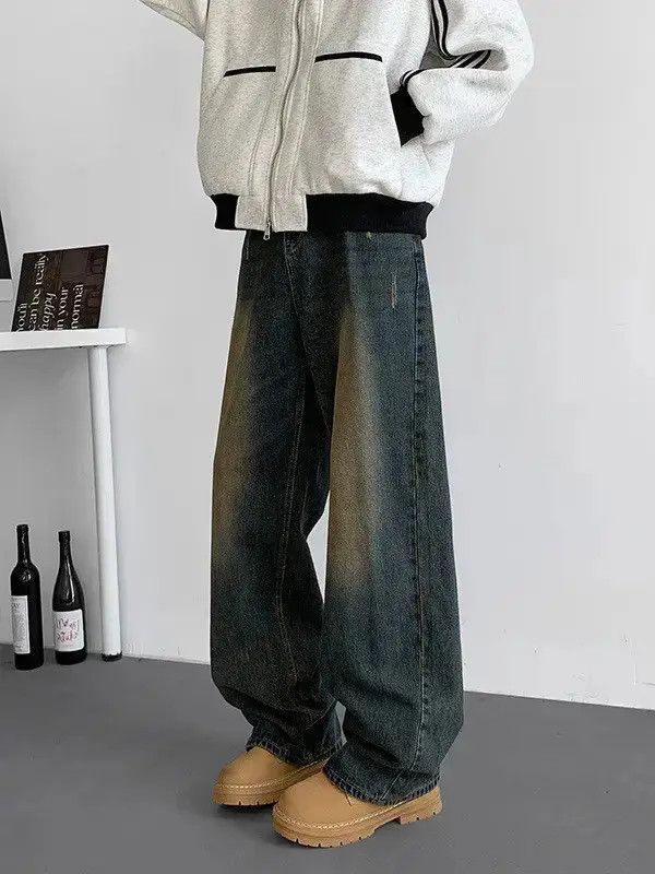 Japanese Brand Retro straight leg wide leg jeans Size US 32 / EU 48 - 6 Thumbnail