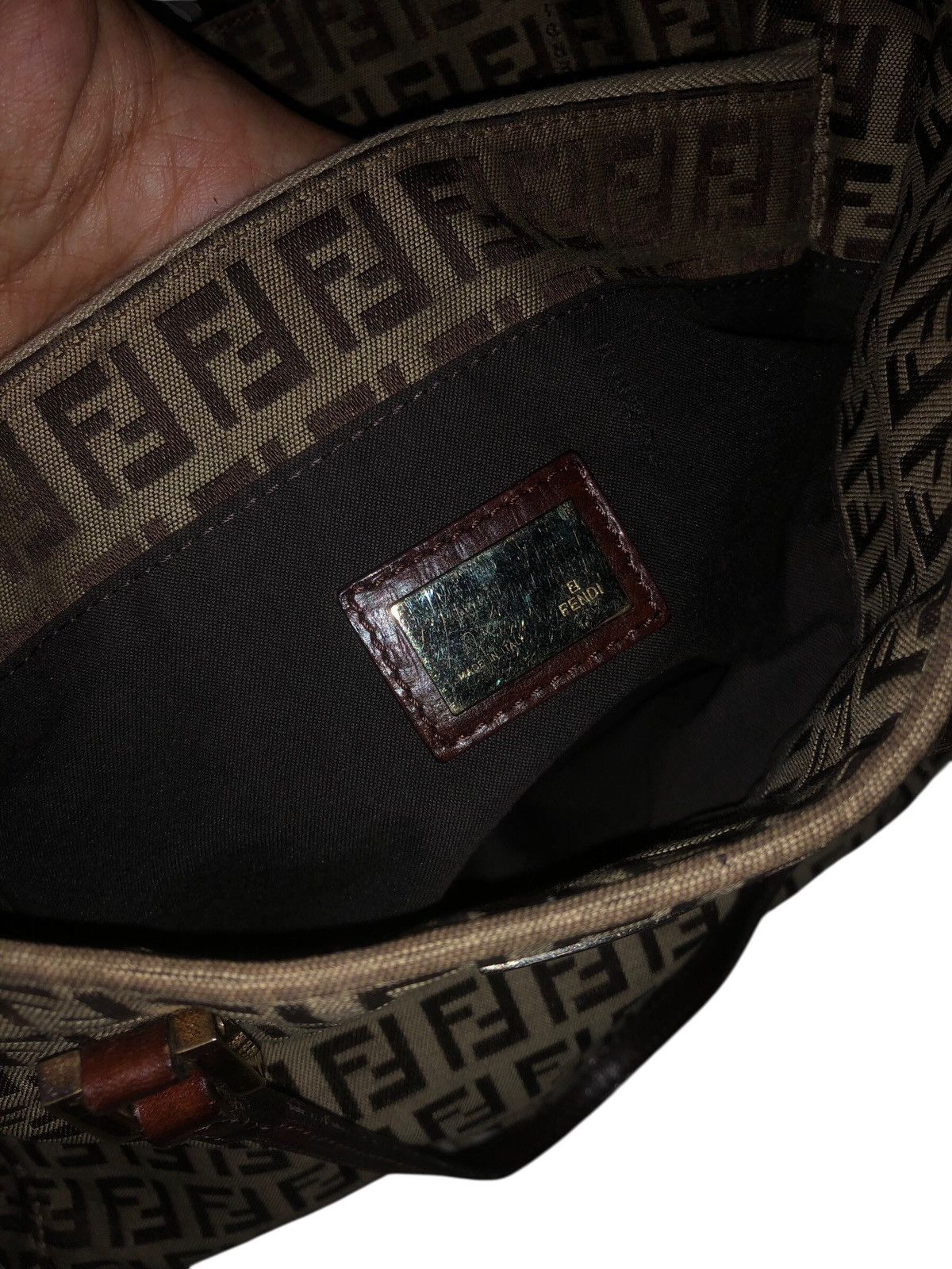 Fendi 🔥Vintage FENDI ROMA 2000-2010 Small Zucchino Canvas Tote Bag Size ONE SIZE - 8 Thumbnail