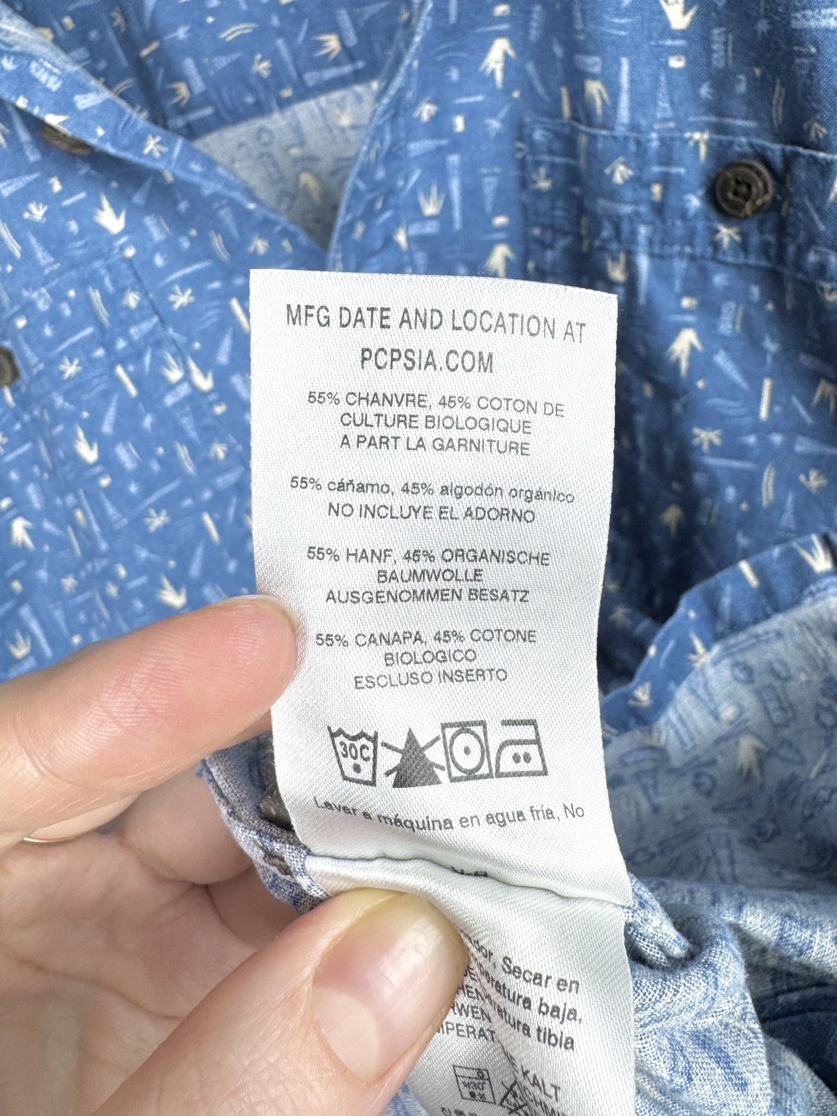 Patagonia Patagonia Back Step Blue Shirt Mens Swamp Stamp Hemp Cotton Size US M / EU 48-50 / 2 - 11 Thumbnail