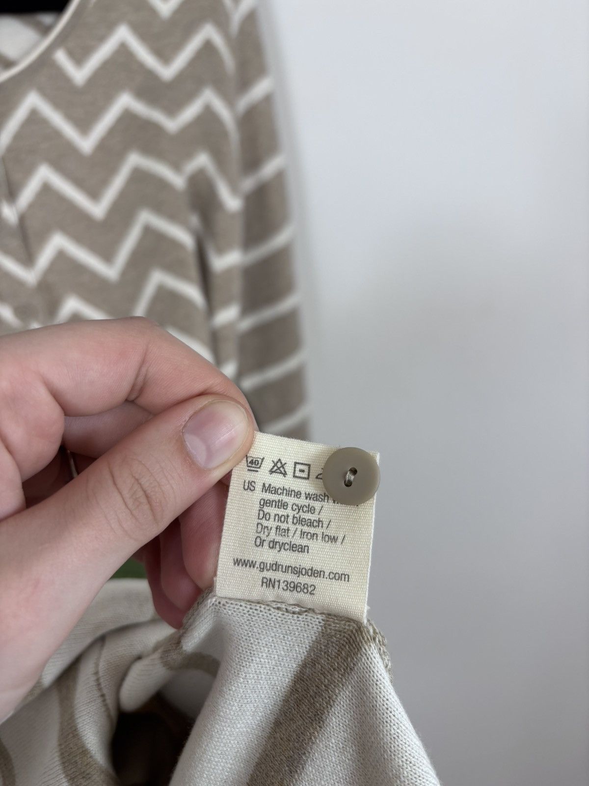 Gudrun Sjoden Gudrun Sjoden Women’s Beige Geometric Knit Cardigan Sweater Size L / US 10 / IT 46 - 13 Thumbnail