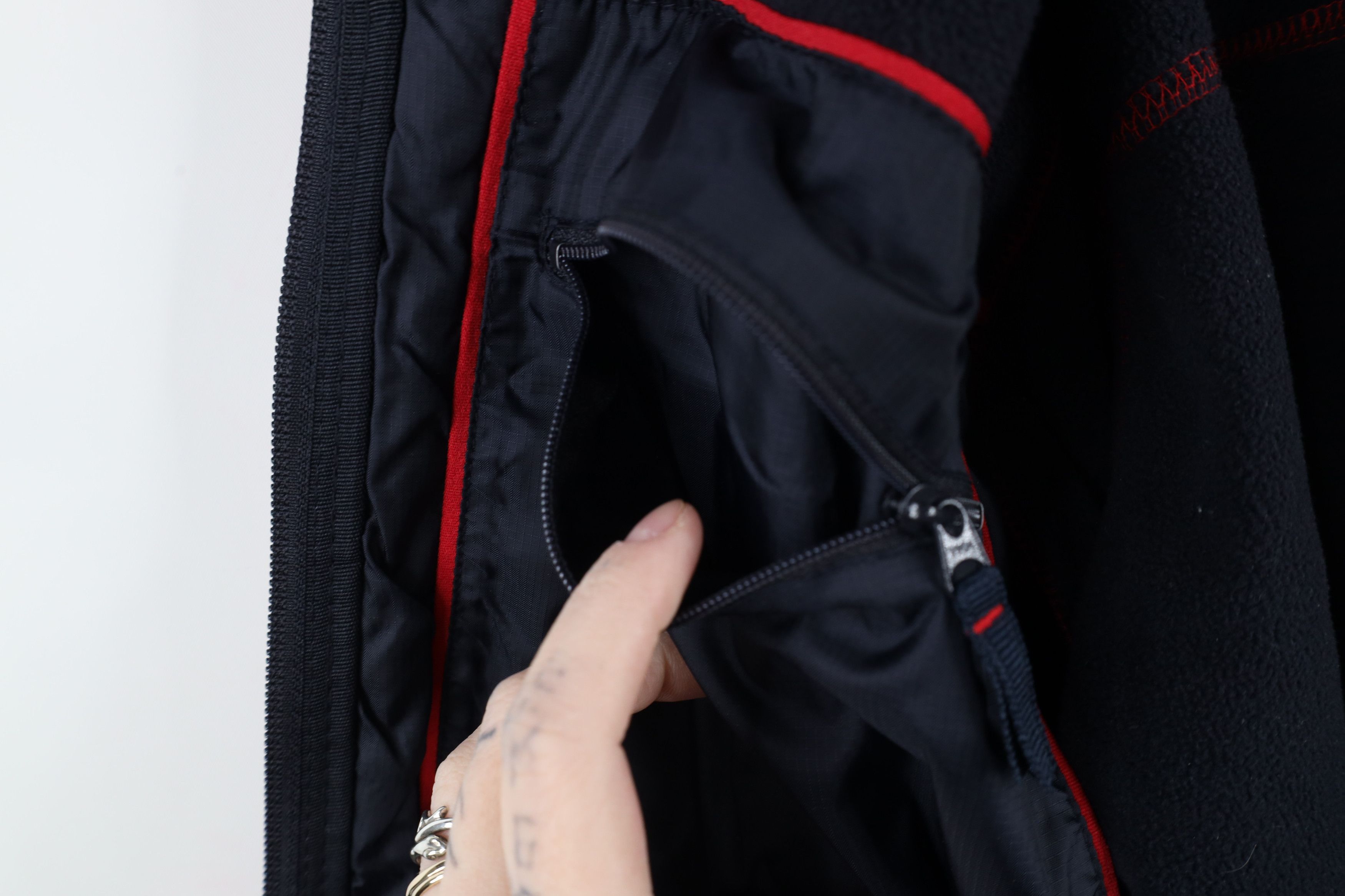 Lands' End × Vintage Vintage 90s Lands End Faded Blank Full Zip Fleece Jacket Red Size US M / EU 48-50 / 2 - 12 Thumbnail