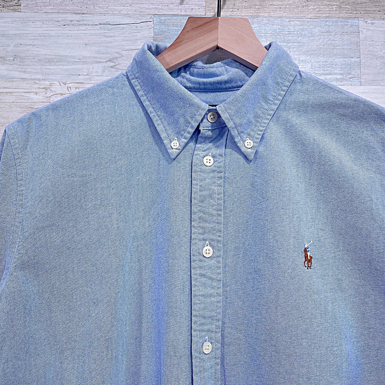 Ralph Lauren RALPH LAUREN Custom Fit Oxford Shirt Blue Mens XL Size US XL / EU 56 / 4 - 2 Thumbnail
