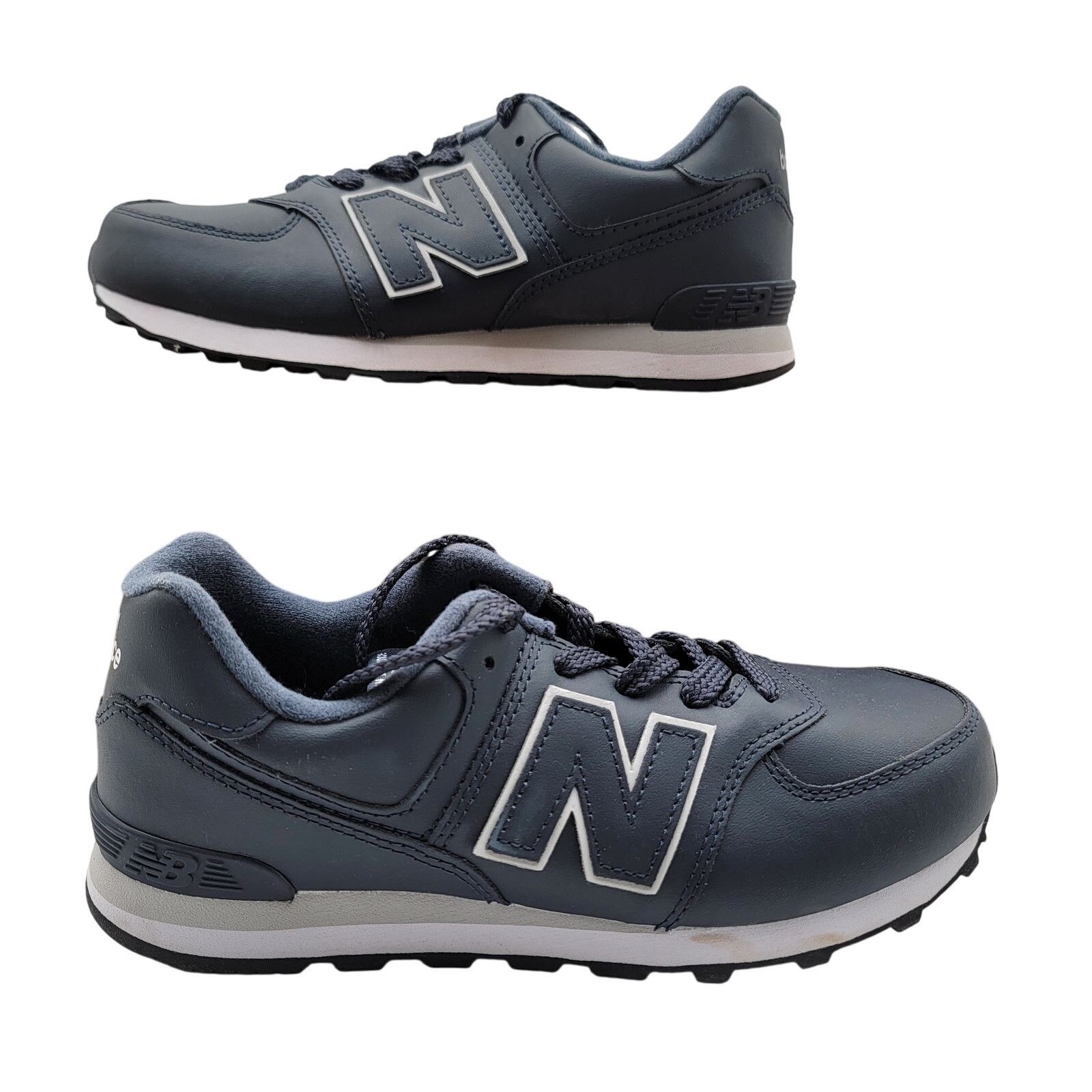 New Balance New Balance 574 Classic Blue Leather Sneakers - Sz 4Y/5.5W Size US 5.5 / IT 35.5 - 1 Thumbnail