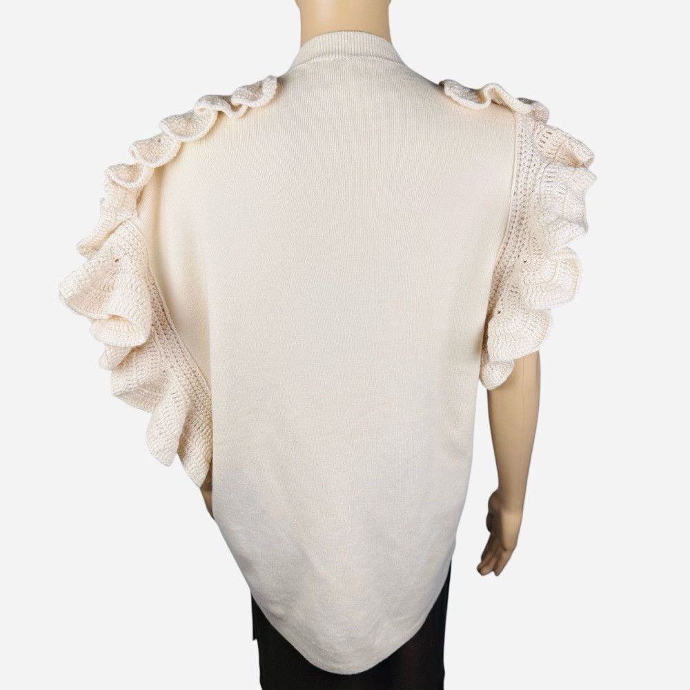 3.1 Phillip Lim Phillip Lim Wool Crochet Ruffle Sleeveless Knit Ecru Sweate Size M / US 6-8 / IT 42-44 - 5 Thumbnail