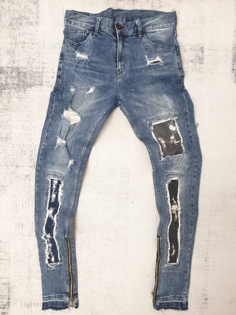 Japanese Brand Dance schon patchwork super skinny Size US 30 / EU 46 - 1 Thumbnail