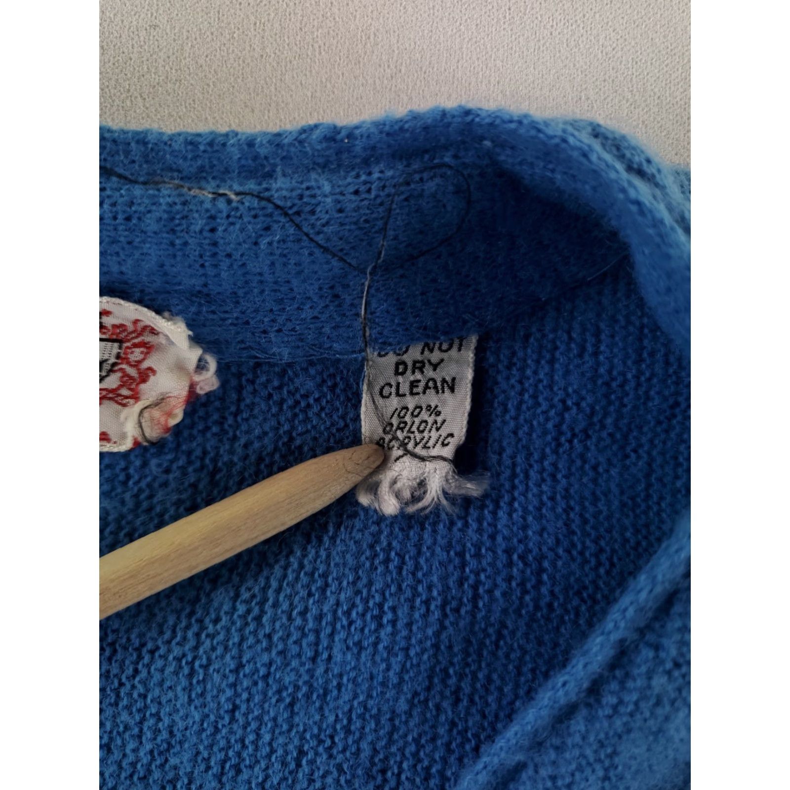 Izod VINTAGE Izod Sweater Cardigan 60s 70s Orlon Acrylic Blue Mens L Size US L / EU 52-54 / 3 - 3 Thumbnail