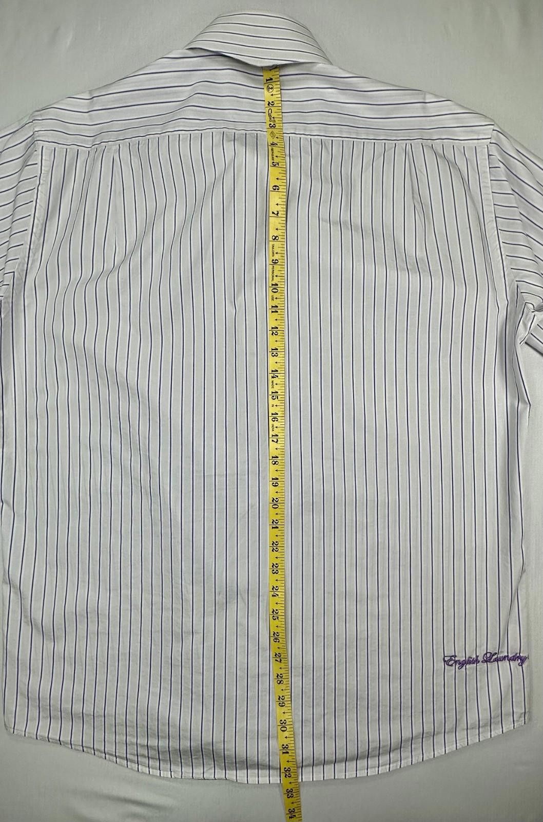 English Laundry English Laundry Embroidered Purple Striped Shirt White 2XL Size US XXL / EU 58 / 5 - 8 Thumbnail