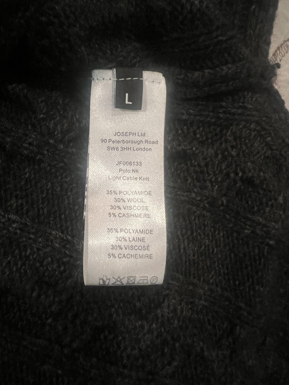 Joseph Dark grey cropped polo style sweater Size L / US 10 / IT 46 - 3 Thumbnail