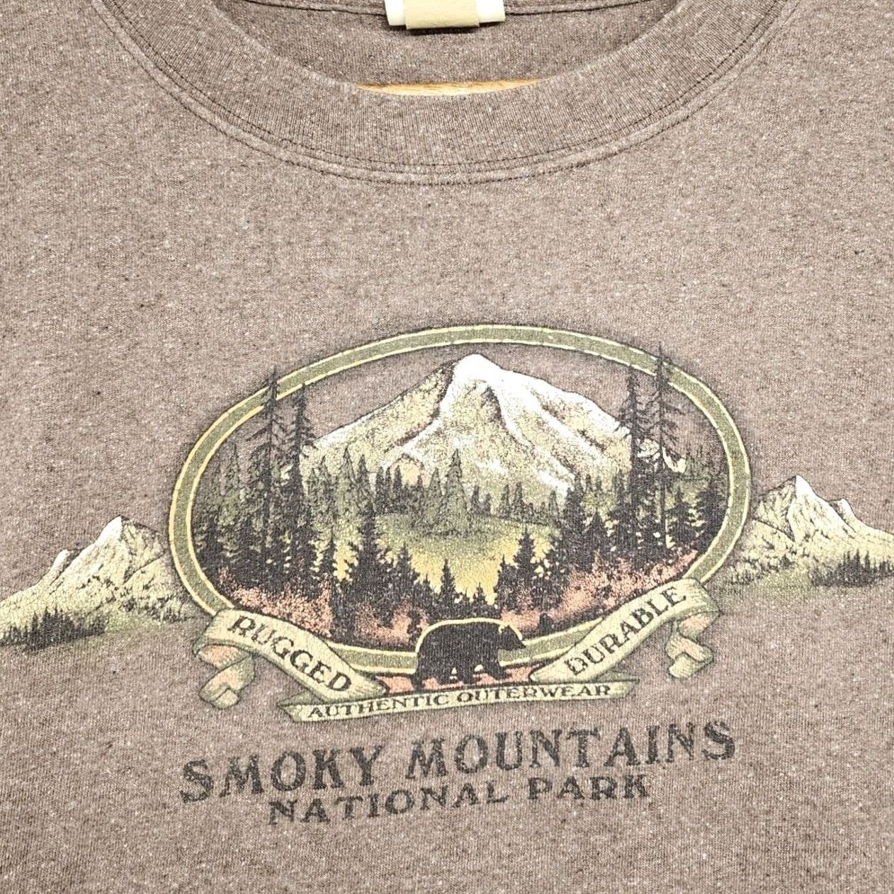 Vintage Eco Mountain Smokey Mountains National Forest Shirt XL Brown Short Sleeve Nature Mens T-Shirt Crew Neck Short Sleeve Regular Men Size US XL / EU 56 / 4 - 3 Thumbnail