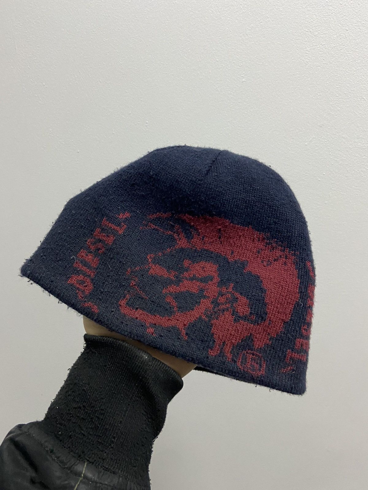 Diesel × Vintage Diesel Hat Vintage big Logo beanie reversible Y2K Size ONE SIZE - 4 Thumbnail