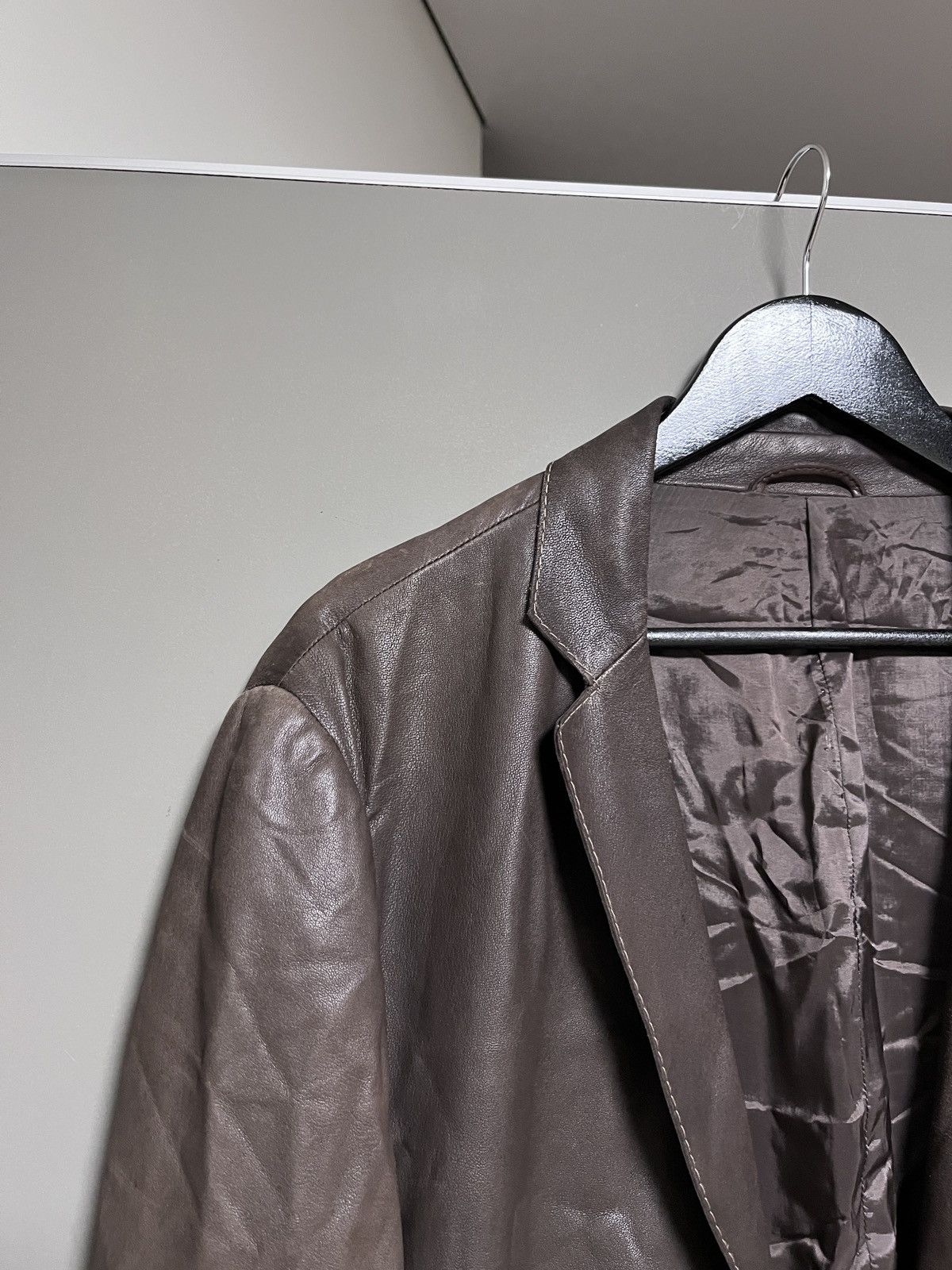 Mandelli Enrico Mandelli Dark Brown Leather Luxury Blazer Jacket Size US L / EU 52-54 / 3 - 3 Thumbnail