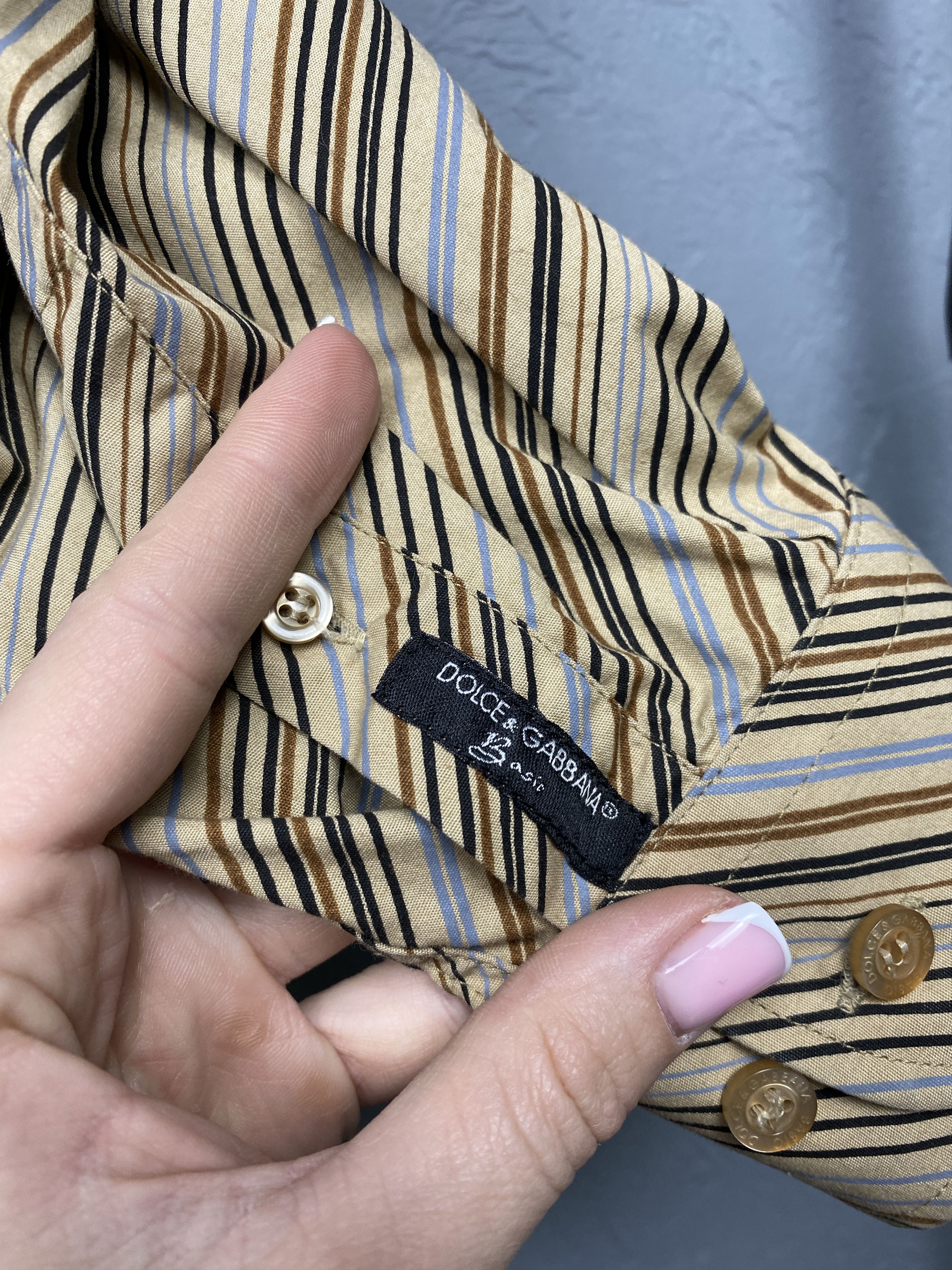 Dolce & Gabbana × Vintage Dolce & Gabbana Vintage Mens Striped Long Sleeve Shirt Size US M / EU 48-50 / 2 - 10 Thumbnail