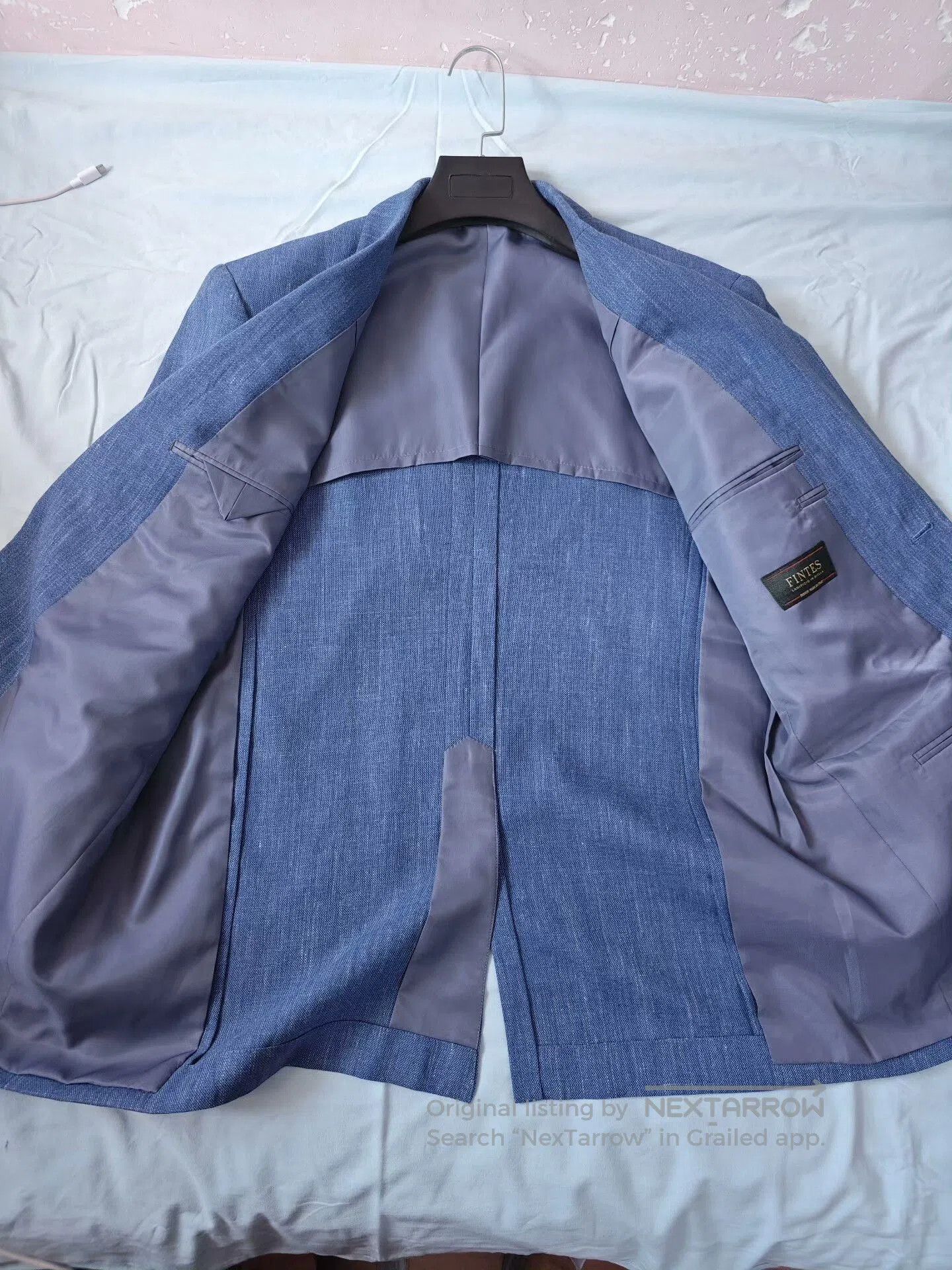 Japanese Brand Custom Italian Blue Suit Jacket. Size US L / EU 52-54 / 3 - 6 Thumbnail
