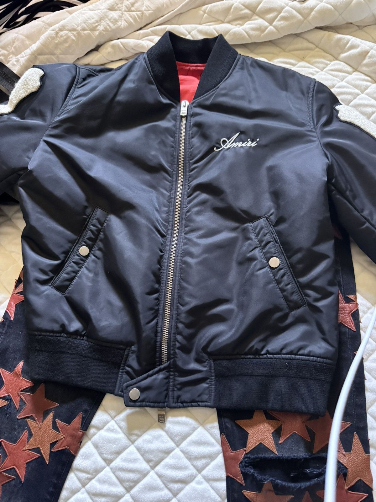 Amiri AMIRI BONE BOMBER JACKET Size US M / EU 48-50 / 2 - 9 Thumbnail