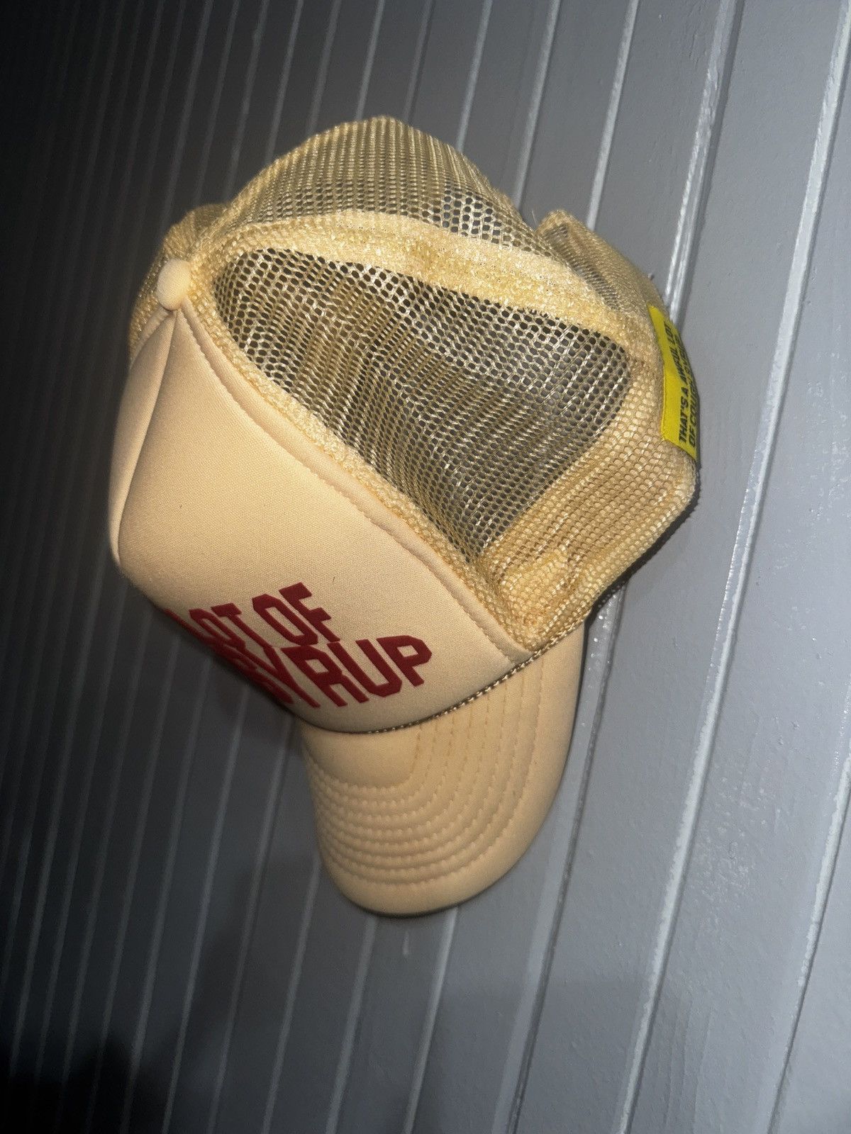 Awful Lot of Cough Syrup Awful Lot of Cough Syrup Trucker Hat Off White Red Size ONE SIZE - 4 Thumbnail