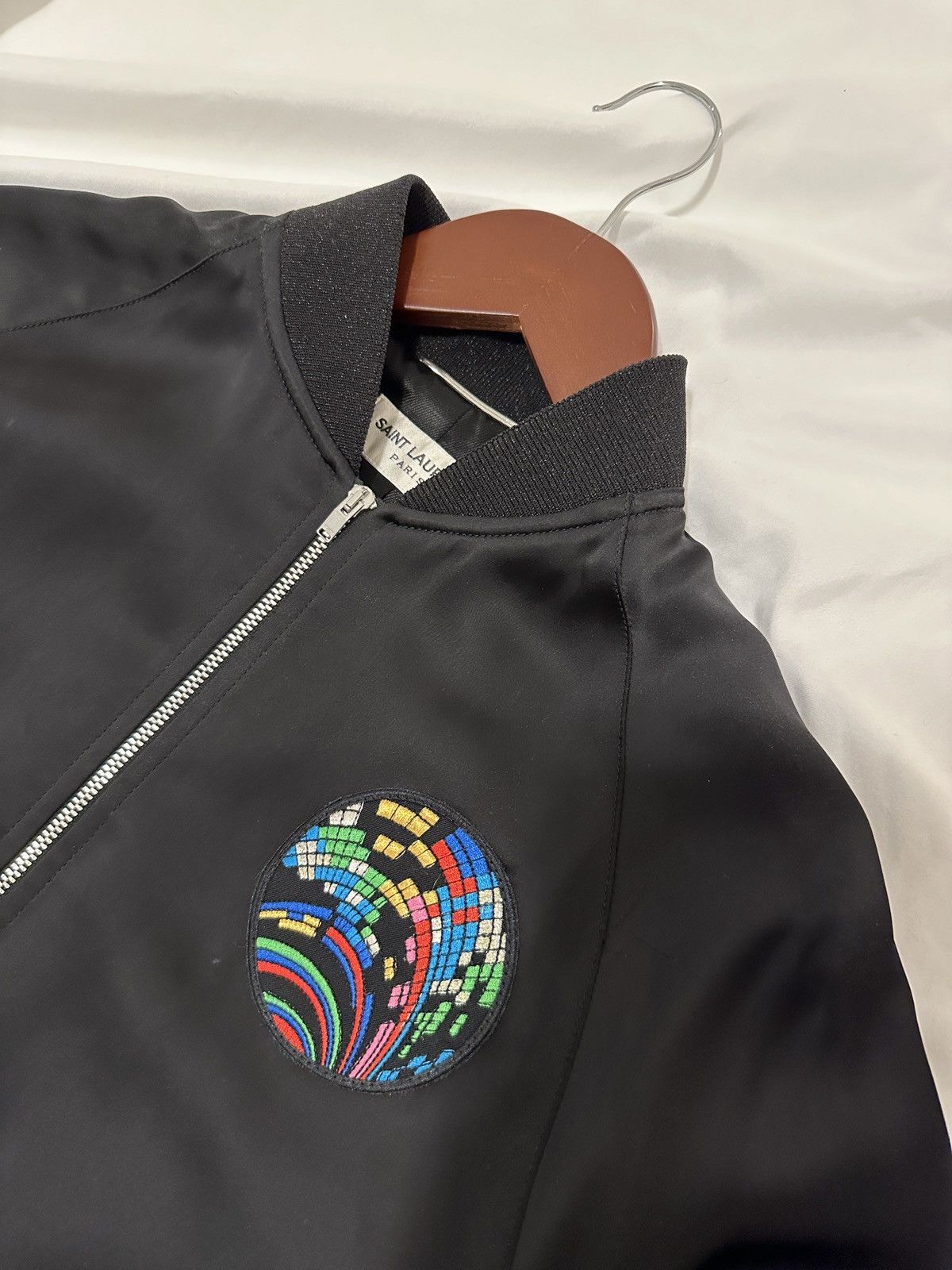 Saint Laurent Paris “SWEET DREAMS” Satin Bomber Jacket - Sz 48 Size US M / EU 48-50 / 2 - 4 Thumbnail