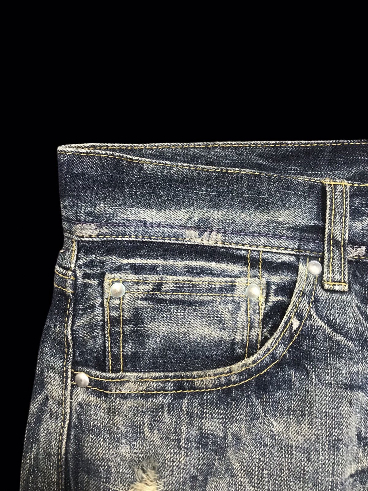 Seditionaries 💥FLARE💥VERY RARE UNBRND PAINT SPLASH DISTRESSED DENIM F307 Size US 34 / EU 50 - 9 Thumbnail
