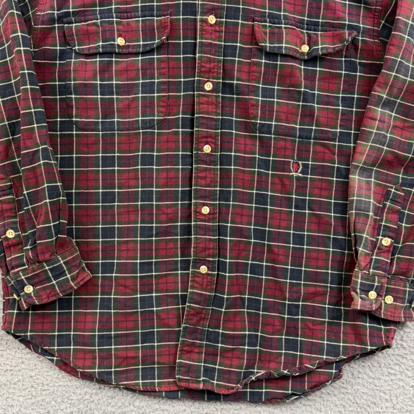 Tommy Hilfiger VINTAGE Tommy Hilfiger Shirt Mens Large Red Plaid 90s Crest Long Sleeve Casual Size US L / EU 52-54 / 3 - 2 Thumbnail