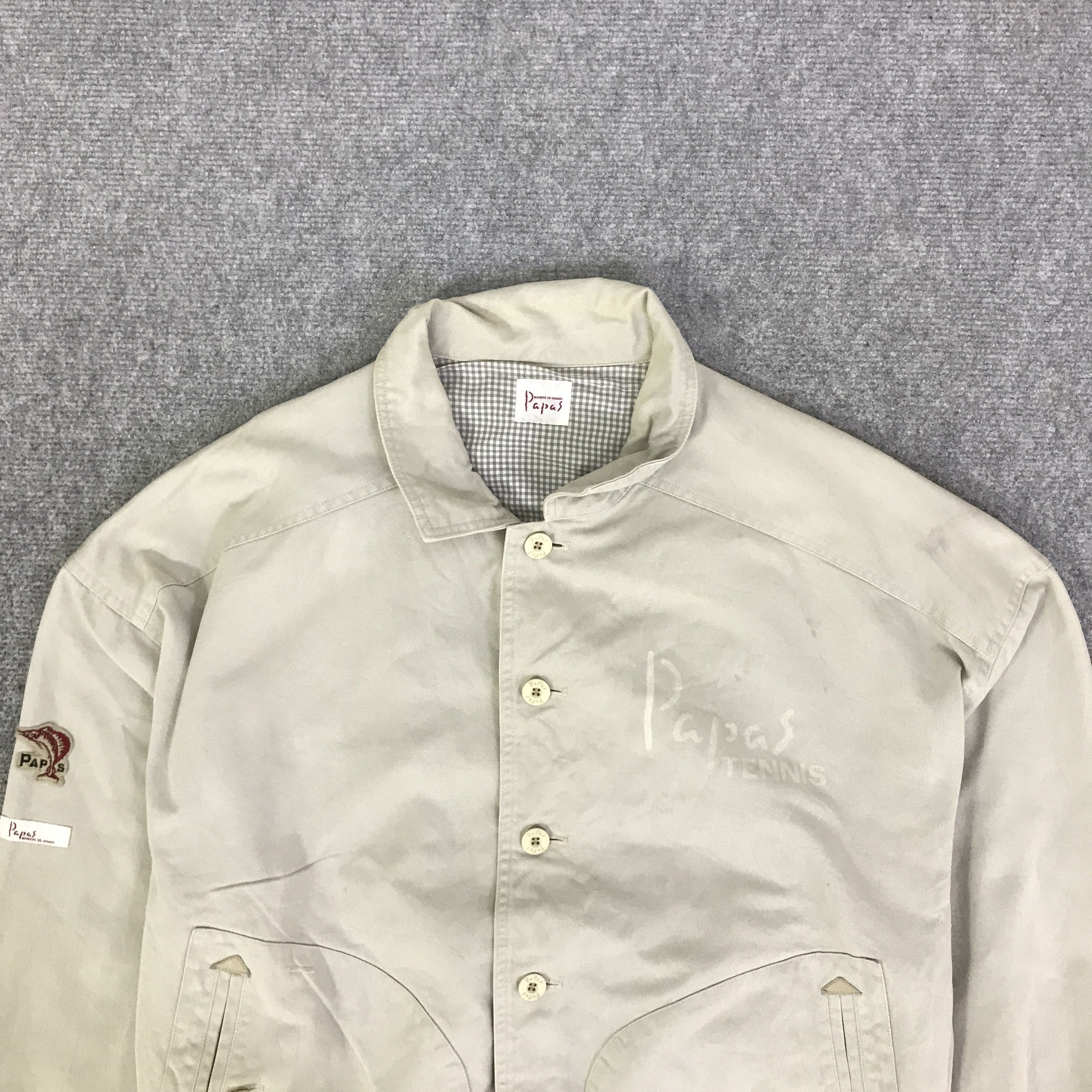 Japanese Brand PAPAS TENNIS BUTTON BOMBER JACKET K119B9 Size US L / EU 52-54 / 3 - 2 Thumbnail