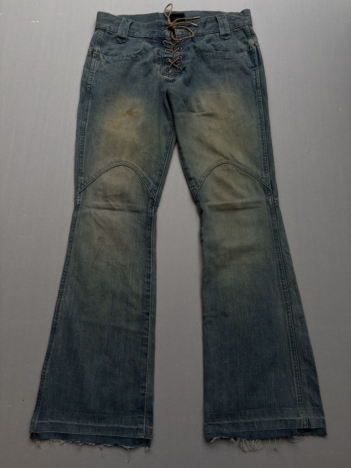 Japanese Brand ACOUSTIC lace-up flare jeans Size US 29 - 1 Thumbnail