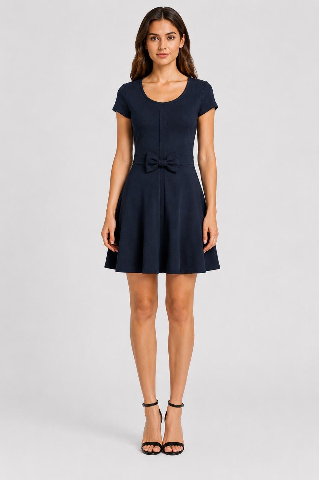 Other Zara Basic Navy Fit & Flare Bow Dress - Medium Size M / US 6-8 / IT 42-44 - 1 Thumbnail