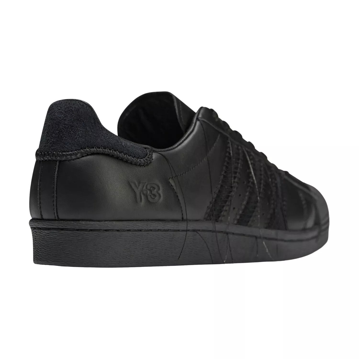 Adidas Adidas Y-3 Yohji Yamamoto Black Leather Superstar Sneakers Size US 8 / EU 41 - 3 Thumbnail