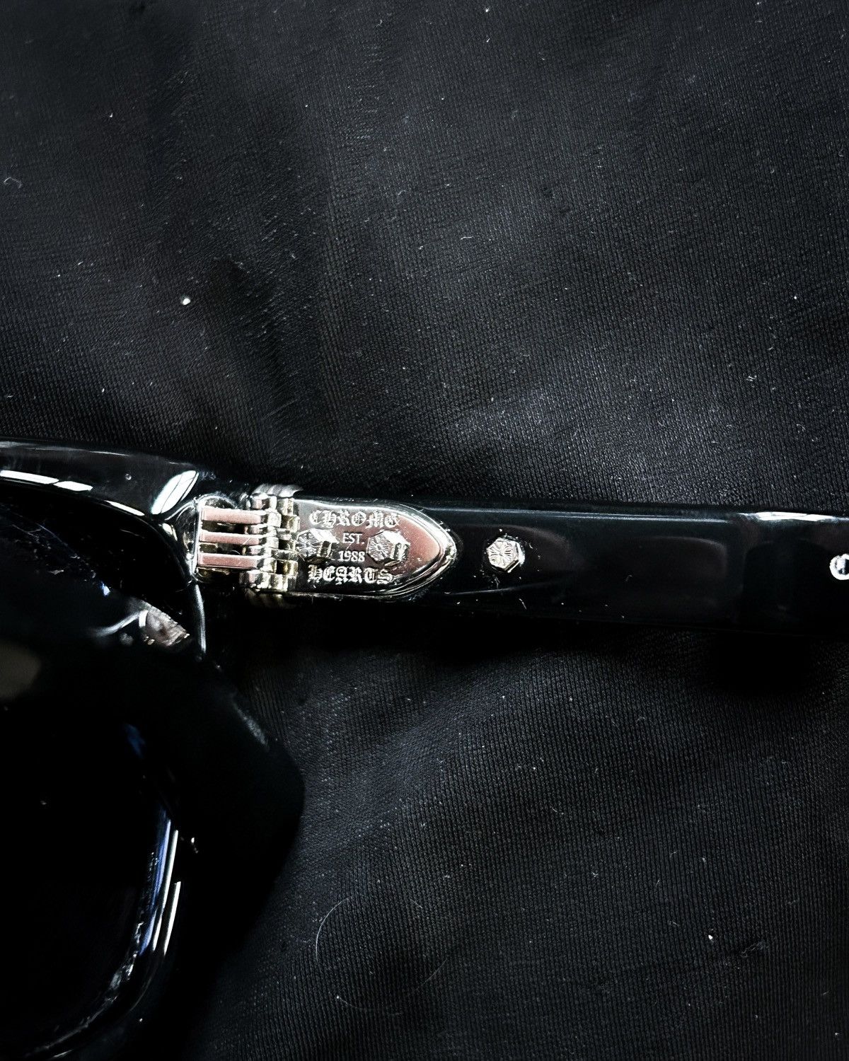 Chrome Hearts BLACK “CLITTERATI” WAYFARER SUNGLASSES Size ONE SIZE - 7 Thumbnail