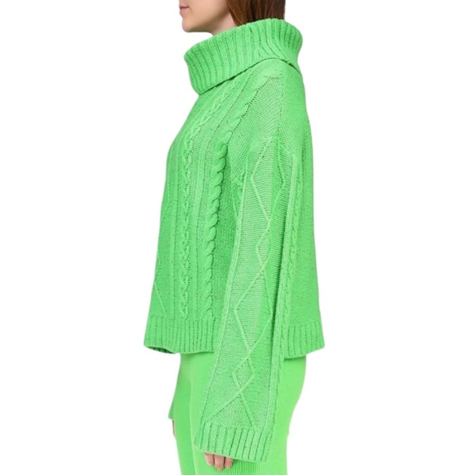 Sanctuary Sanctuary Mod Cable Sweater - Electric Green Size L Size L / US 10 / IT 46 - 3 Thumbnail