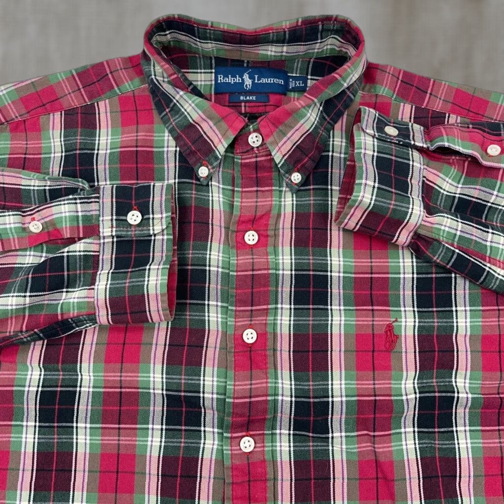 Ralph Lauren Ralph Lauren Plaid Flannel Button-Up Shirt Men XL Red Green Casual Modern Size 46R - 1 Thumbnail