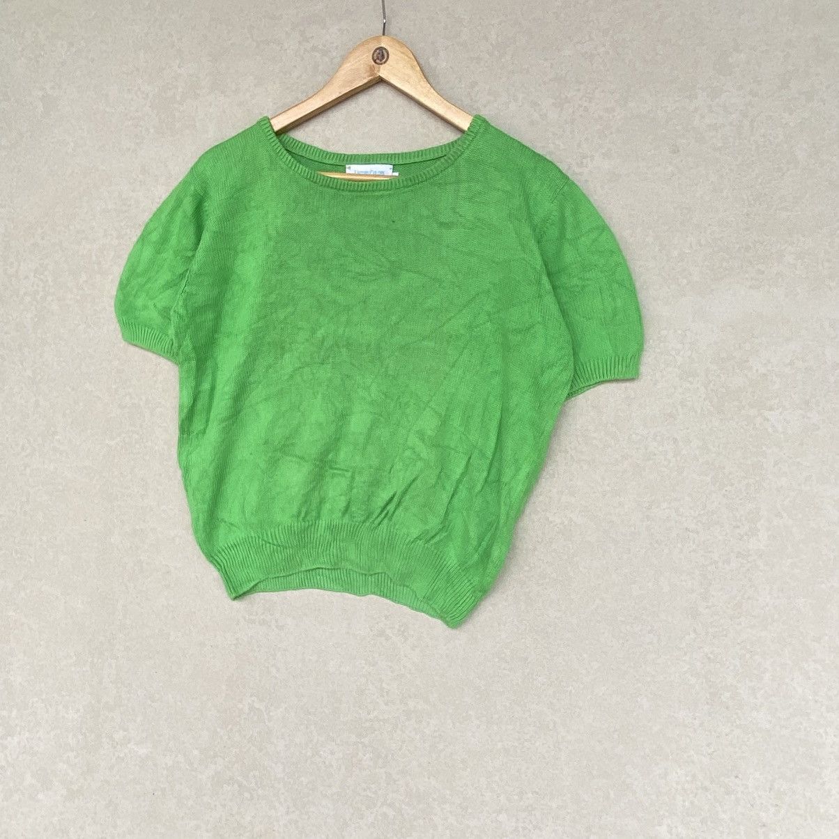Other Vintage United Benetton Knitted Short Sleeve Crop Top Green Size S / US 4 / IT 40 - 2 Thumbnail