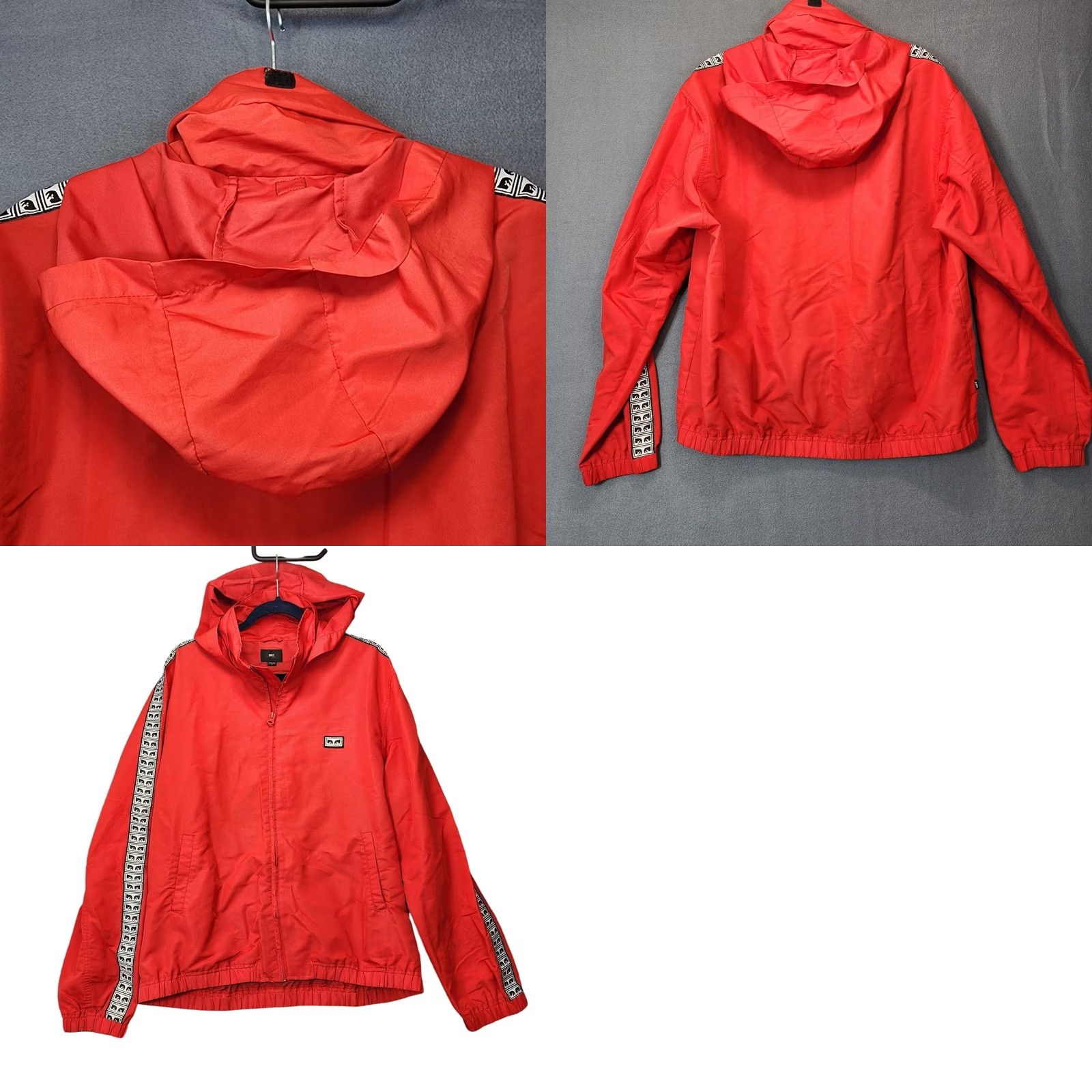 Obey OBEY Worldwide Mens Jacket Large Red Windbreaker Hooded Outdoor Hiking Gorpcore L Red Windbreaker Mens Jacket Size US L / EU 52-54 / 3 - 10 Thumbnail