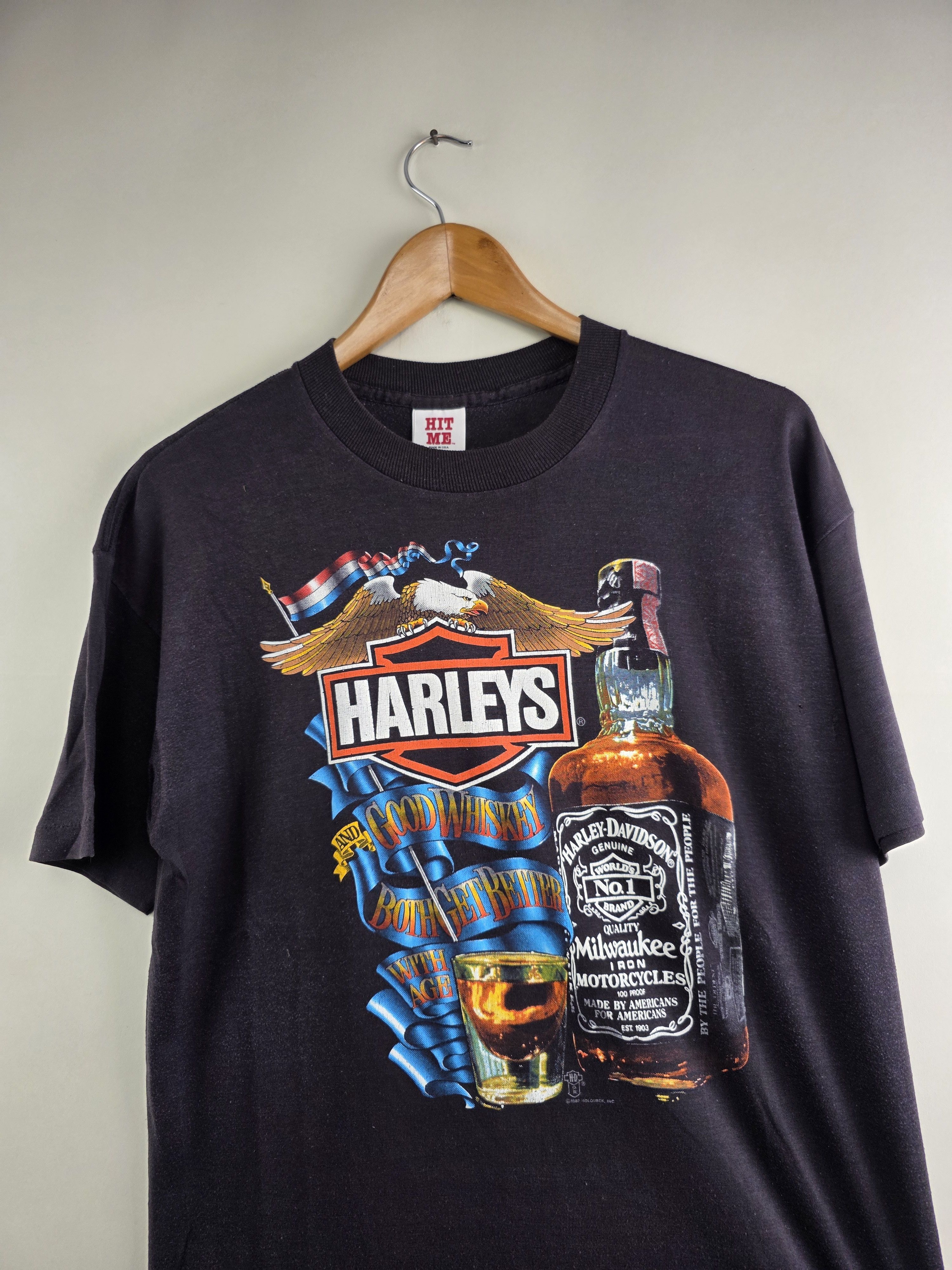 Harley Davidson 1987 Harley Davidson Harleys and good Whiskey 3D Emblem Size US L / EU 52-54 / 3 - 2 Thumbnail