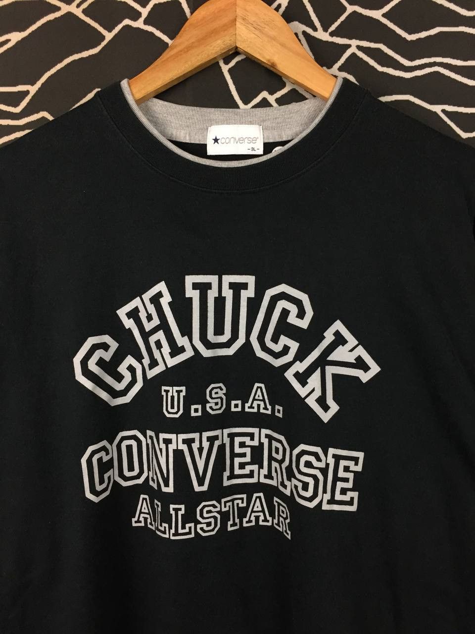 Converse Vtg Converse All Star Chuck U.S.A. Layered Long Sleeve Tee Size US XL / EU 56 / 4 - 3 Thumbnail