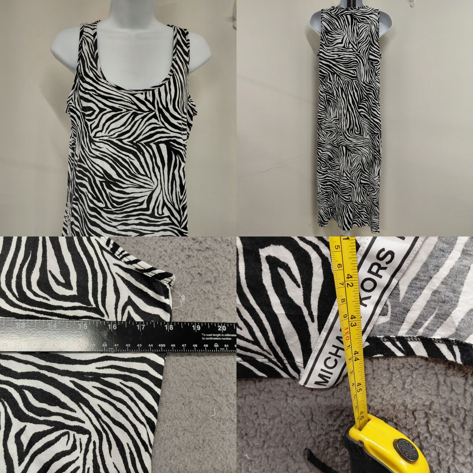 Michael Kors Michael Kors Midi Dress Women's Large Black White Zebra Sport Logo L83631 Dress Size L / US 10 / IT 46 - 8 Thumbnail