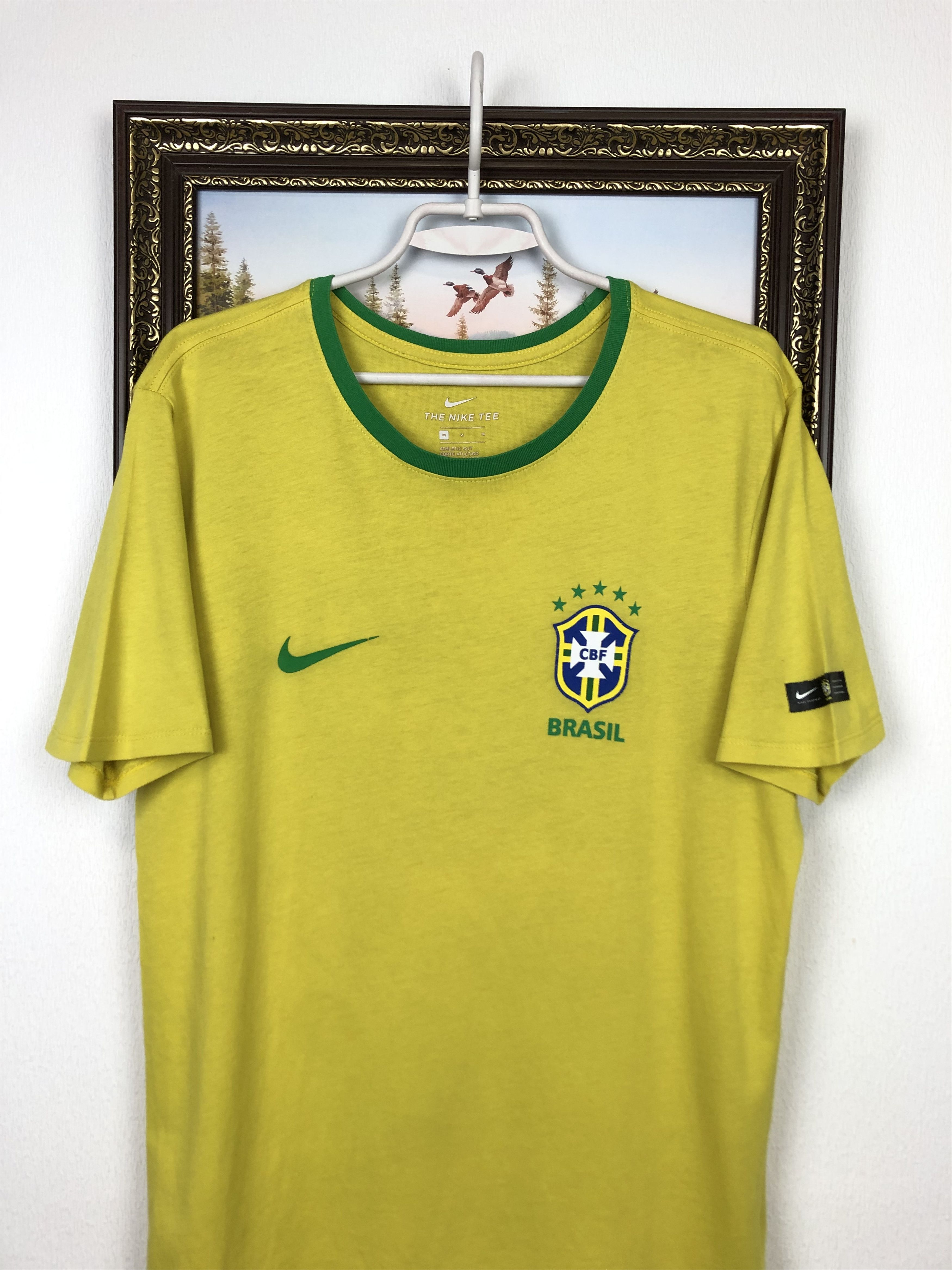 Nike Nike Brazil Football Shirt Soccer Yellow Jersey Mens Tee Size US M / EU 48-50 / 2 - 2 Thumbnail