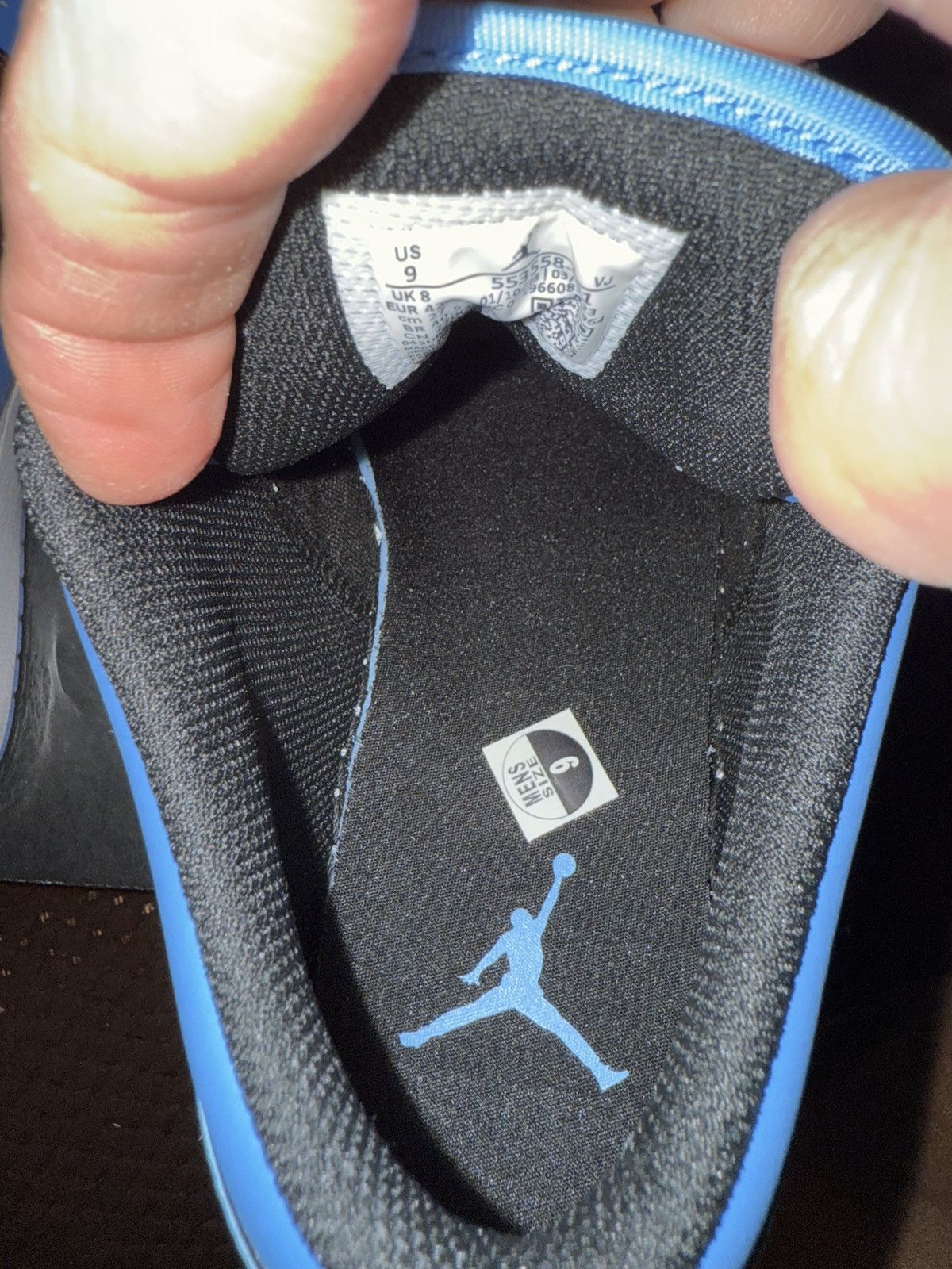 Jordan Brand Nike Air Jordan 1 “UNC Blue” black/university blue NEW w/Box Size US 9 / EU 42 - 16 Thumbnail