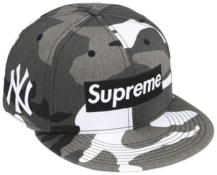 MLB × Supreme Supreme NY Yankees New Era Box Logo Snow Camo 7 5/8 Rare Size ONE SIZE - 1 Thumbnail