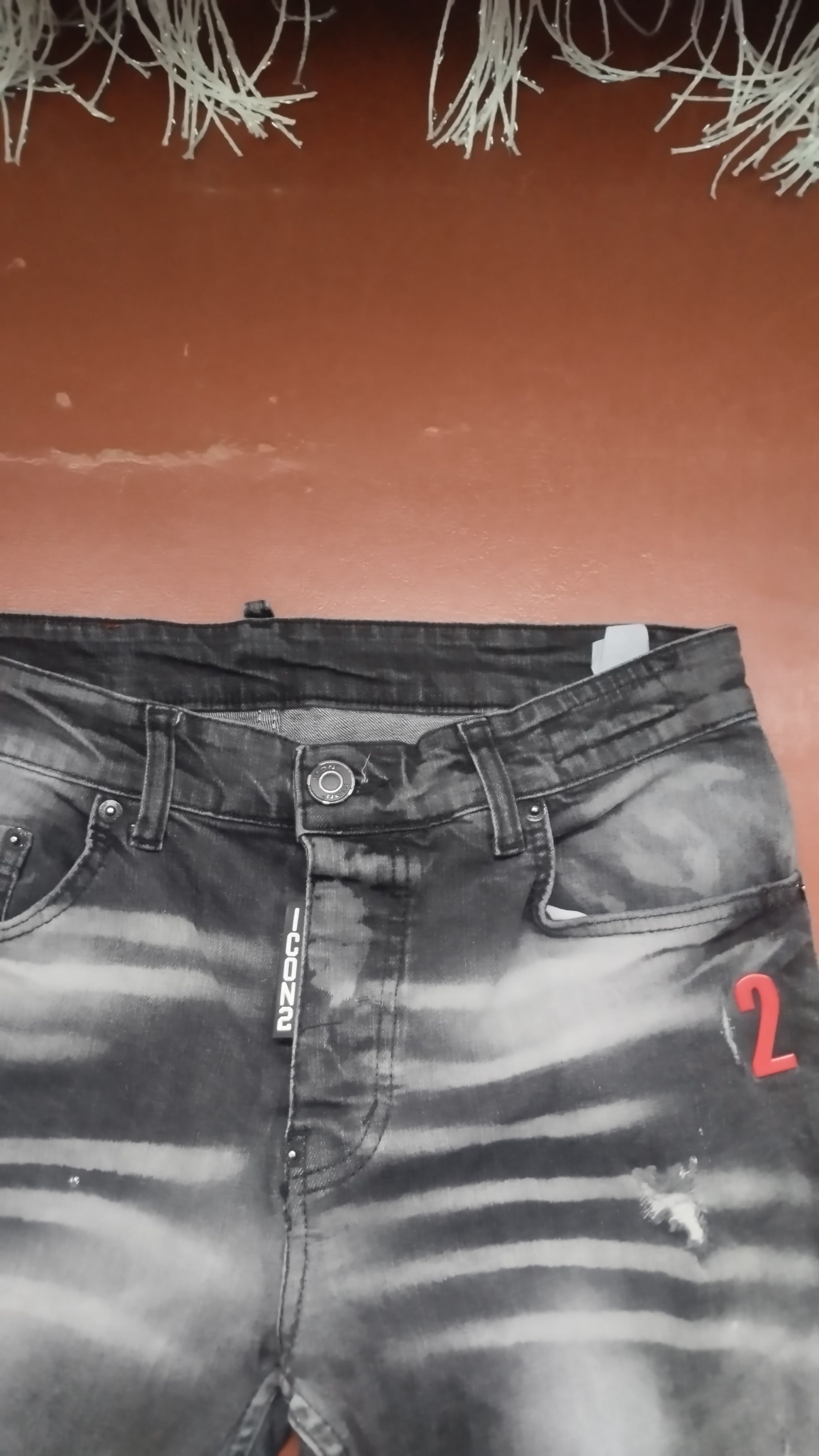 Black Icon × Dsquared2 Rare Drip DSQUARED2 ICON2 Denim Slim fit Size US 28 / EU 44 - 4 Thumbnail