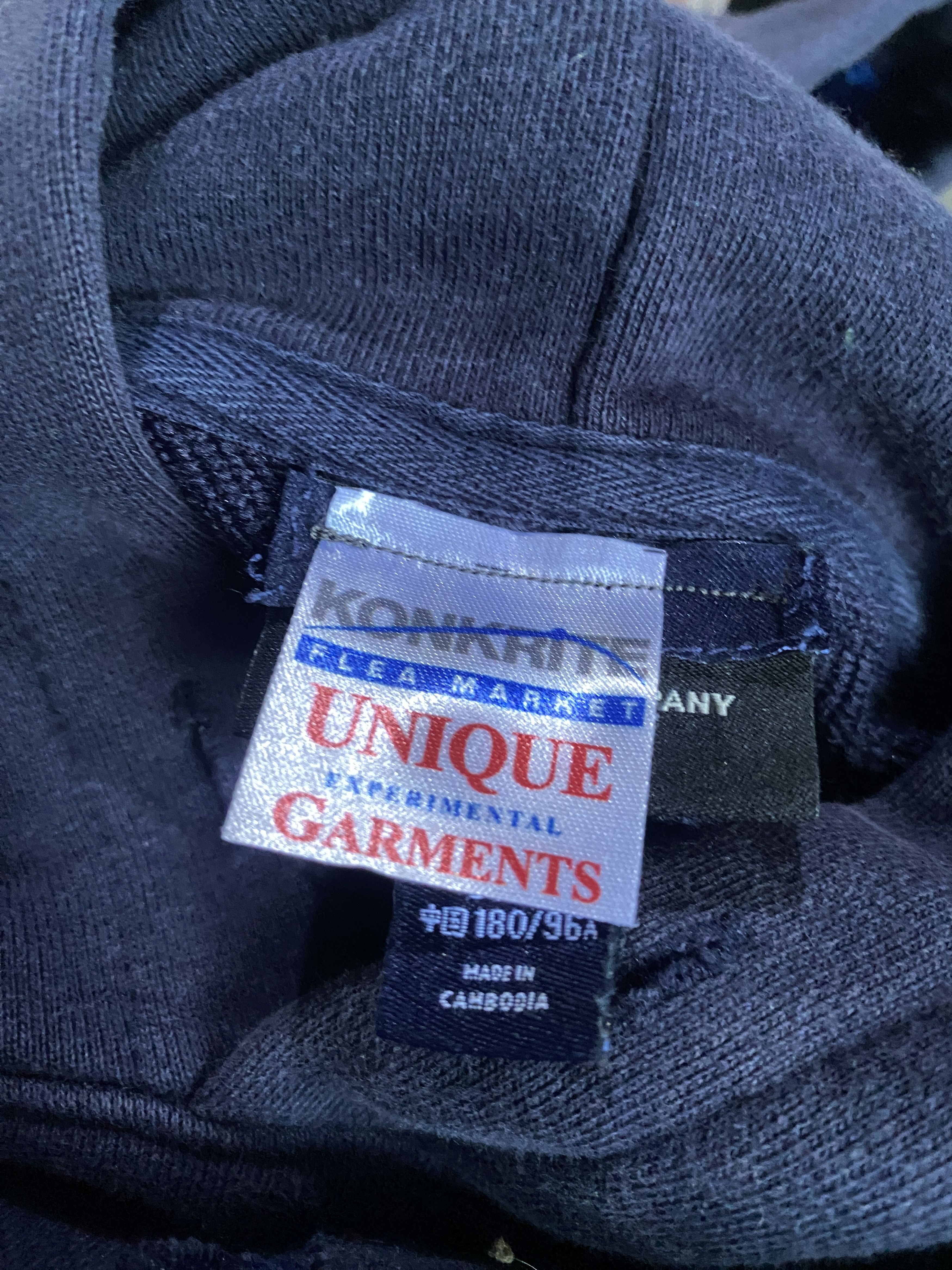 Gap × Handmade 1 OF 1 REWORKED GAP CRACKY NAVY HOODIE SIZE L Size US L / EU 52-54 / 3 - 7 Thumbnail
