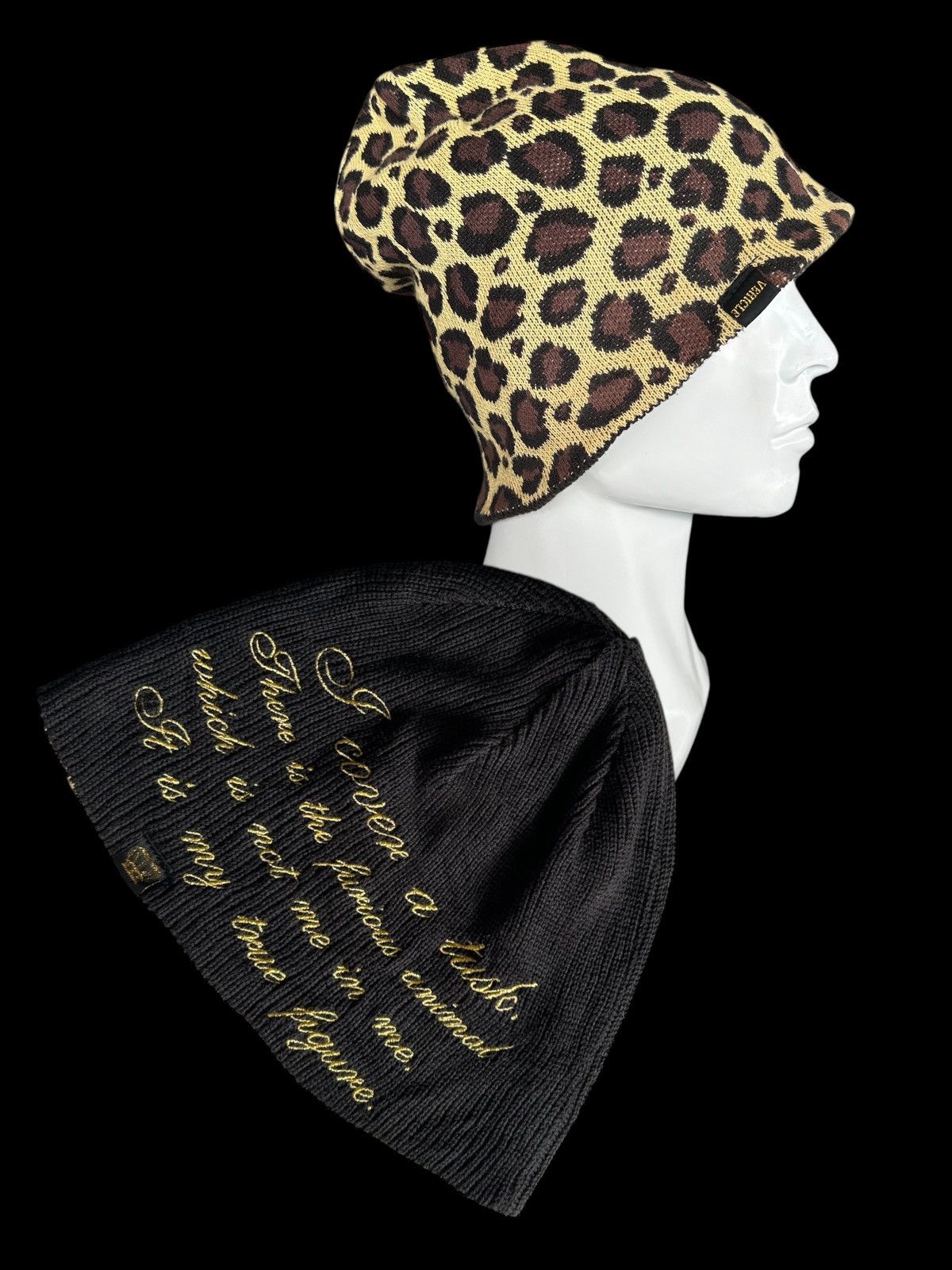 Japanese Brand × Kapital × Vintage Leopard Japanese Brand Reversible big Beanie Hats Rare🎌☠️☠️ Size ONE SIZE - 4 Thumbnail