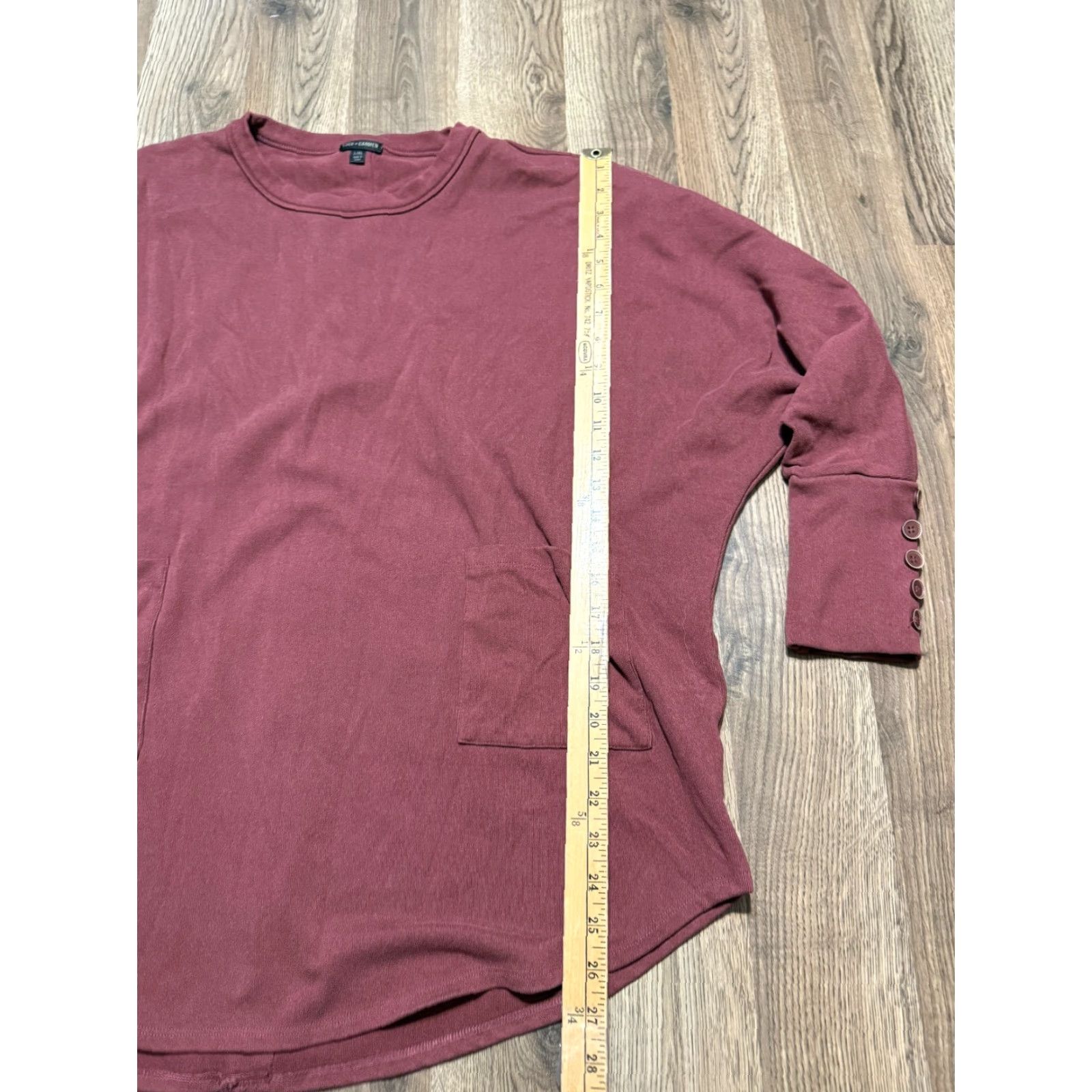 Vintage Coco + Carmen Shirt Women's Size L/XL Red Long Sleeve Crewneck Shirt, COCO, Casual, Basic, Polyester, Regular Fit, Fall Spring Summer, Women Size L / US 10 / IT 46 - 7 Thumbnail