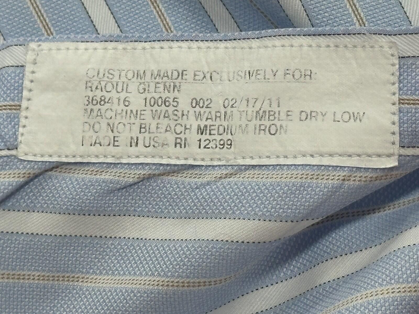 Holland & Sherry Holland Sherry Striped Tailored L/S Oxford Blue Mens XL Size US XL / EU 56 / 4 - 8 Thumbnail