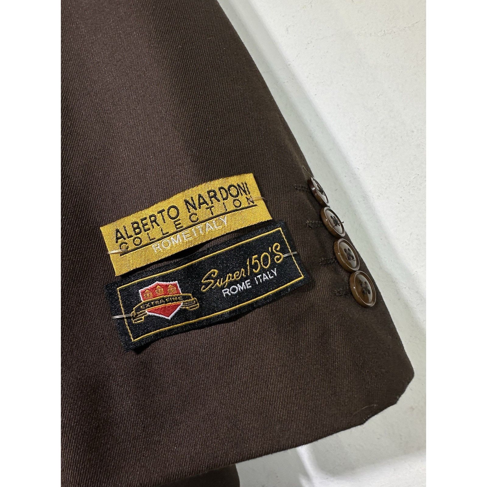 Other Alberto Nardoni collection brown Wool blazer Super 150’s Size 46R - 3 Thumbnail