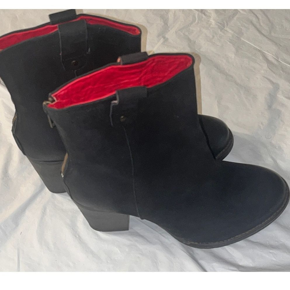 Other Alcala's Chicago Western Black Leather Women's Ankle Boots Size US 8.5 / IT 38.5 - 2 Thumbnail