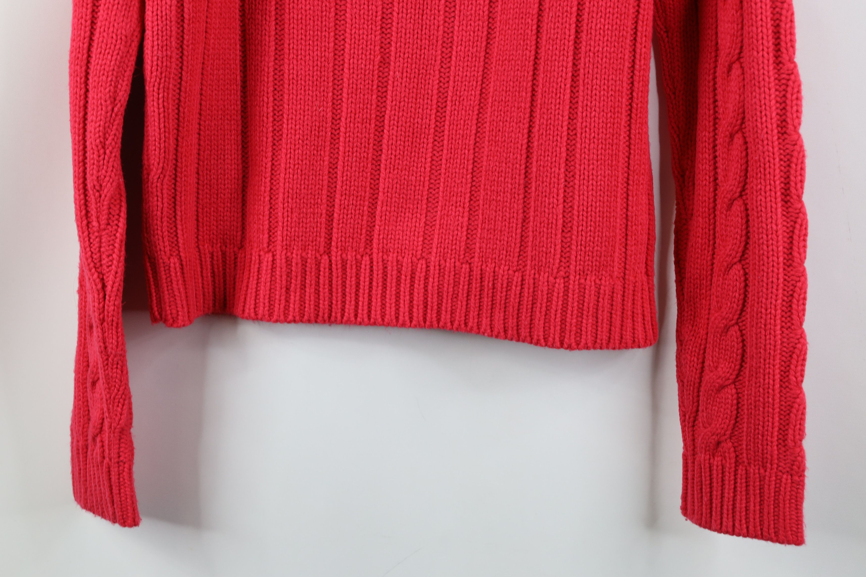 Express Vintage 90s Y2K Express Babydoll Chunky Cable Knit Sweater Size L / US 10 / IT 46 - 9 Thumbnail
